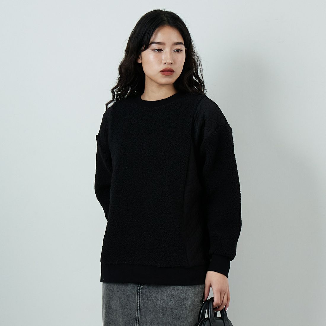 801 ﾌﾞﾗｯｸ&&モデル身長：162cm 着用サイズ：F&&