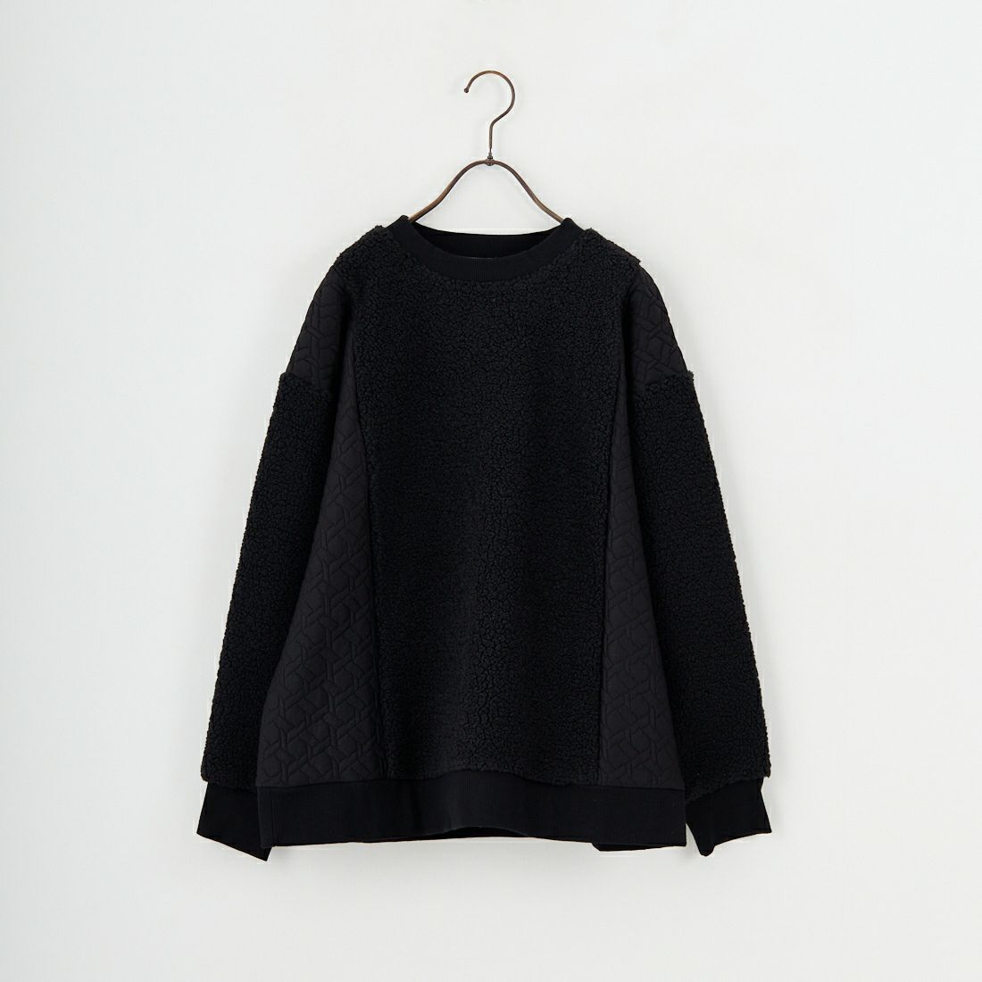 Jf Ready Made [ジェイエフレディメイド] ボア切替キルトプルオーバー [3107104] 801 ﾌﾞﾗｯｸ