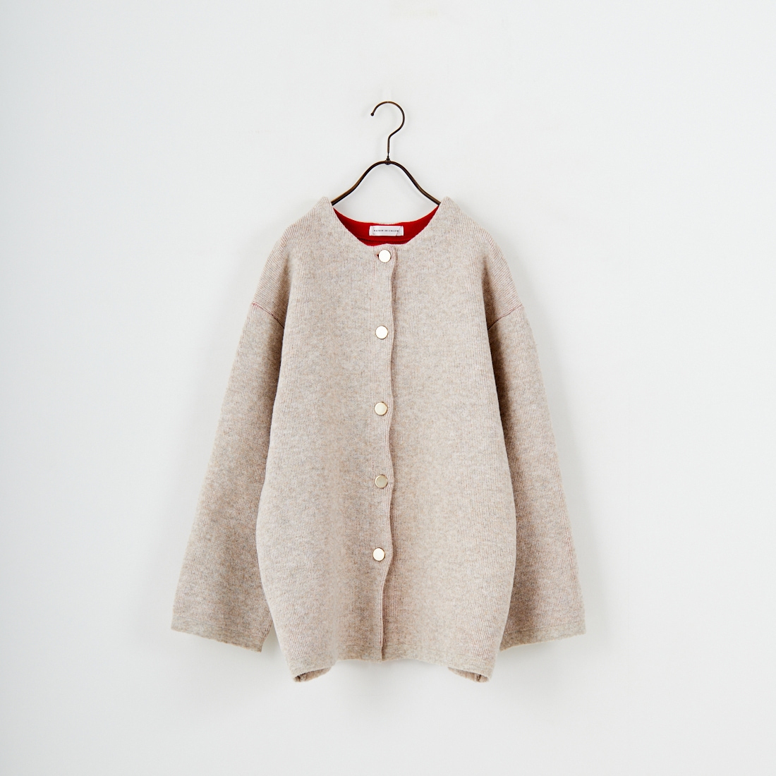 Maison de L'allure [メゾン ドゥ ラリュール] ダブルフェイスニットコート [M24131036] 22 BEG/RED