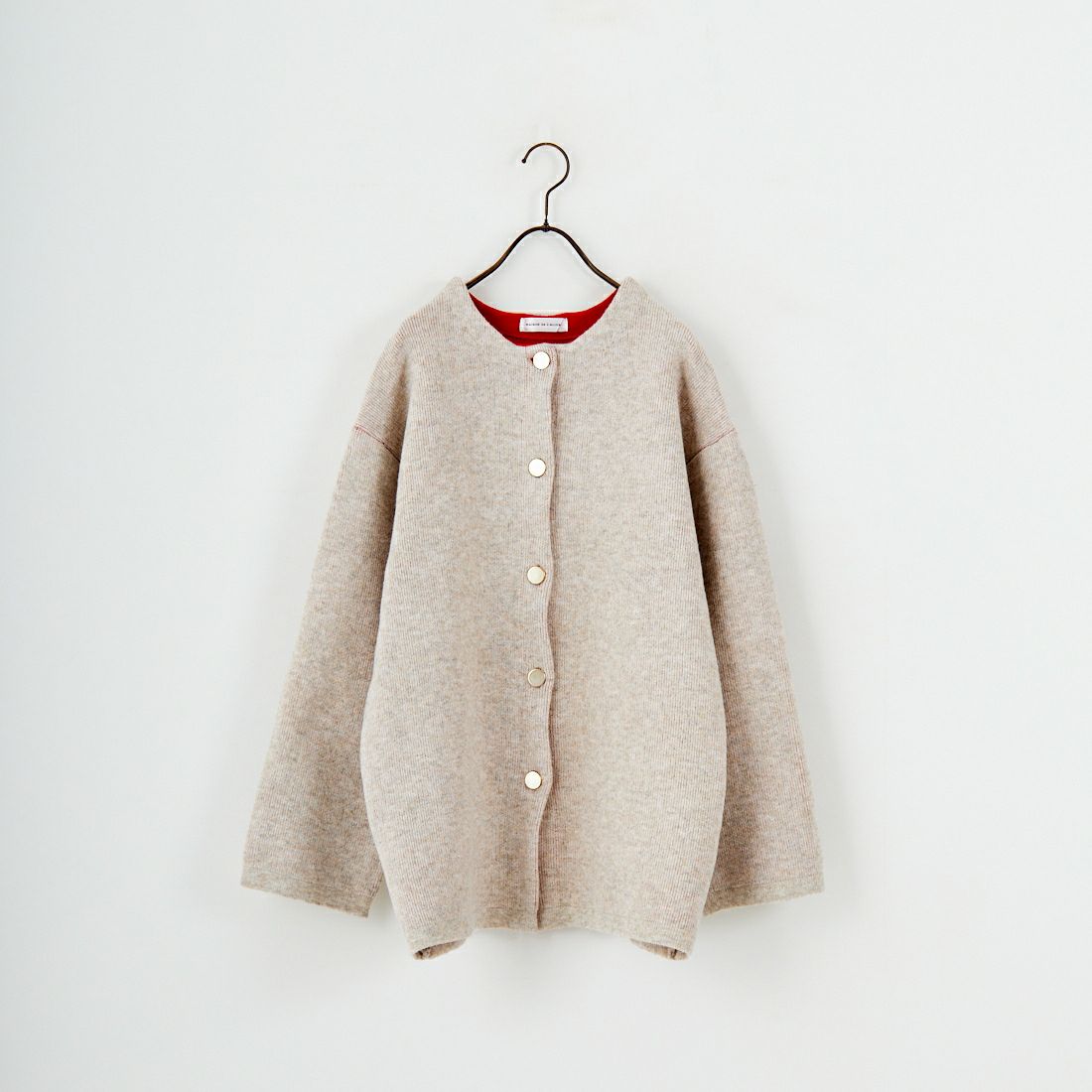 Maison de L'allure [メゾン ドゥ ラリュール] ダブルフェイスニットコート [M24131036] 22 BEG/RED