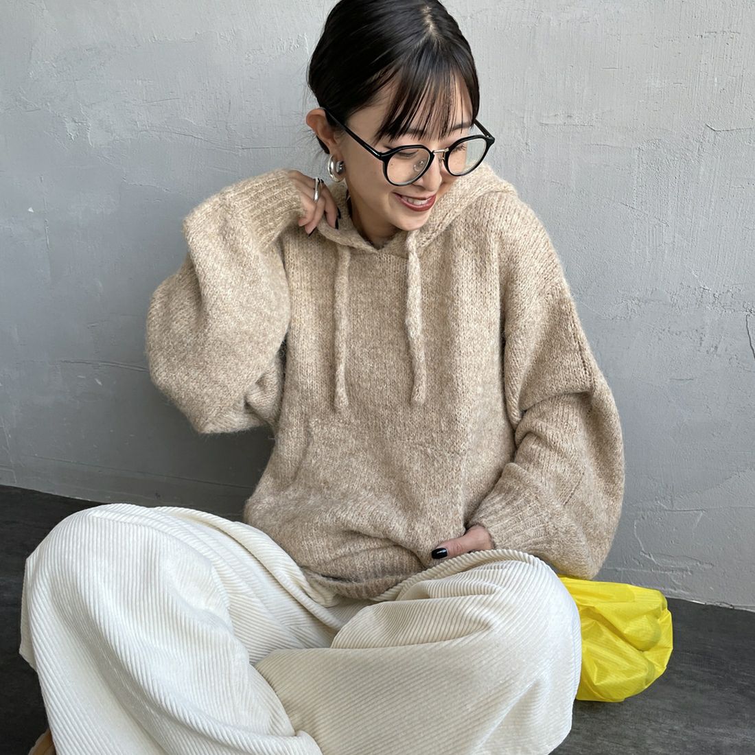 22 BEIGE&&モデル身長：150cm 着用サイズ：F&&