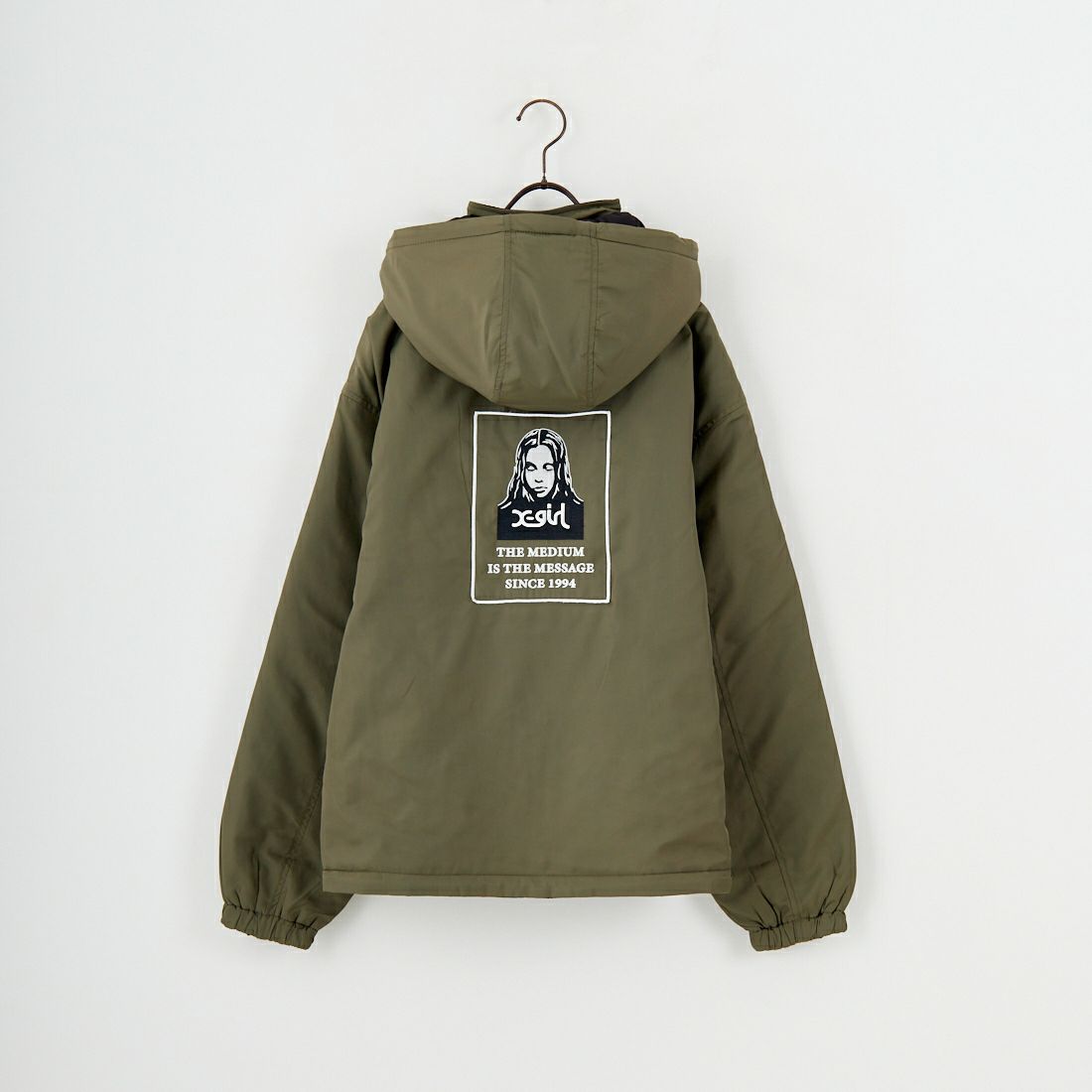 X-girl [エックスガール] フェイスパッチ リバーシブルジャケット [105253021006] OLIVE