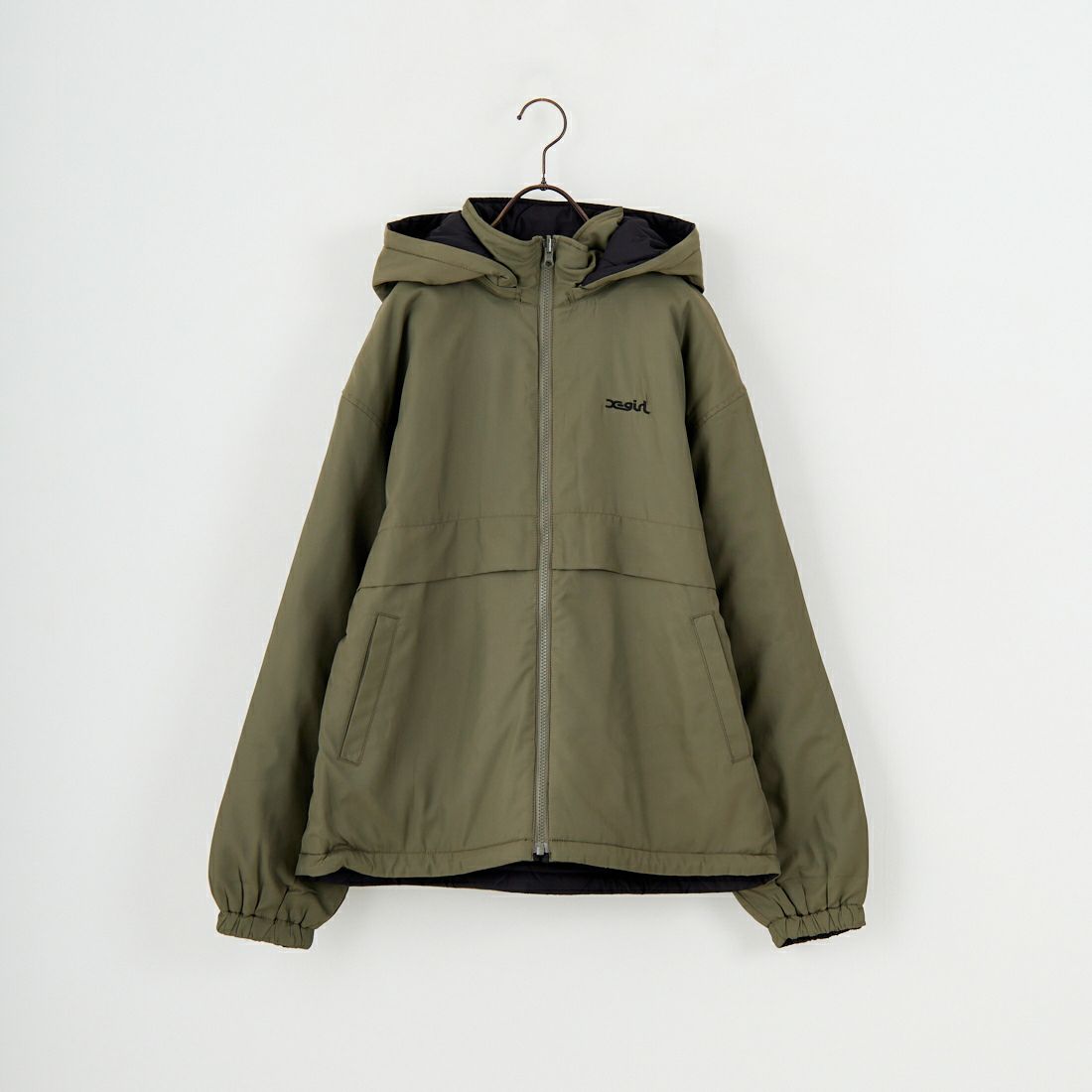X-girl [エックスガール] フェイスパッチ リバーシブルジャケット [105253021006] OLIVE
