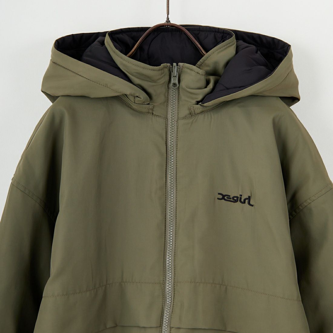 X-girl [エックスガール] フェイスパッチ リバーシブルジャケット [105253021006] OLIVE