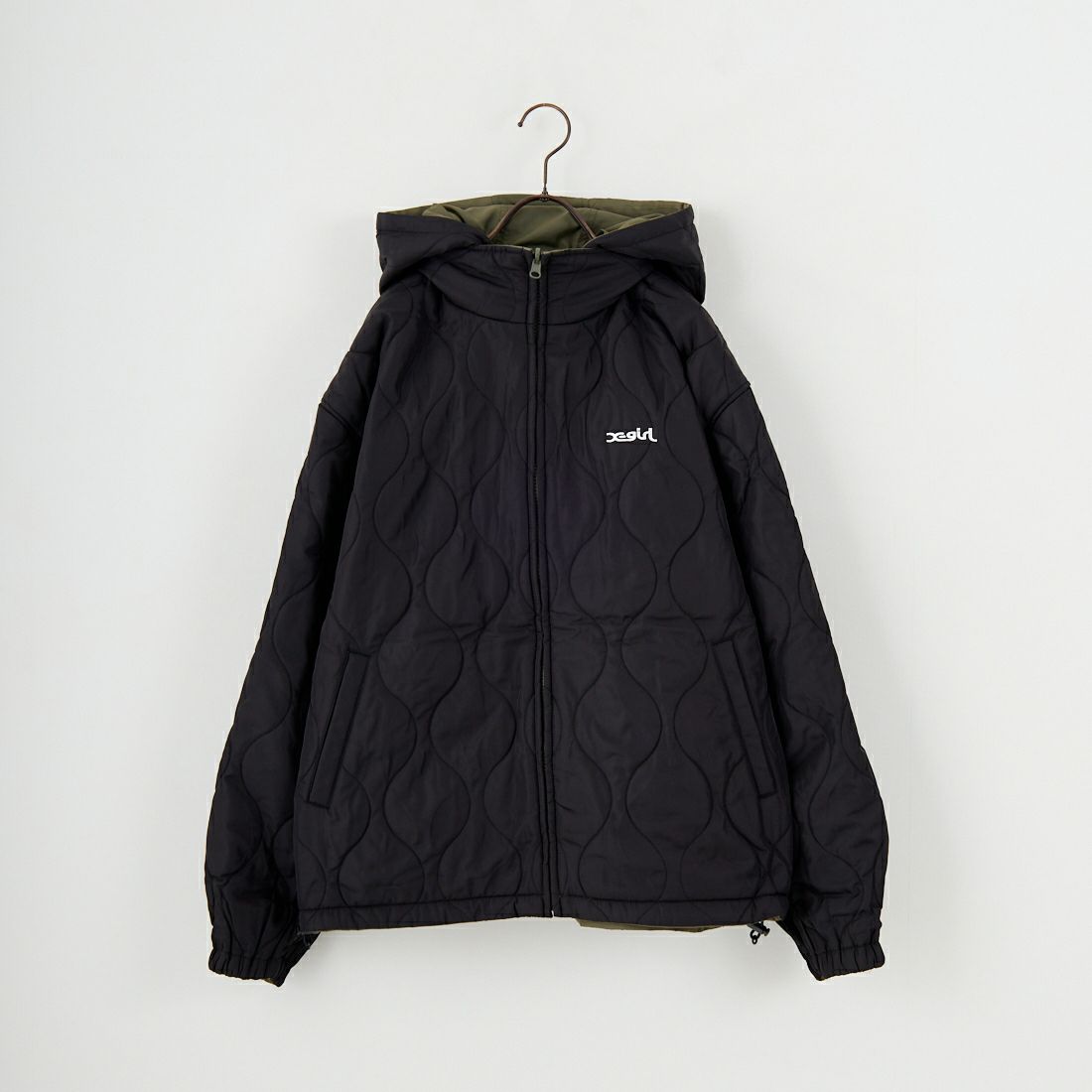 X-girl [エックスガール] フェイスパッチ リバーシブルジャケット [105253021006] OLIVE