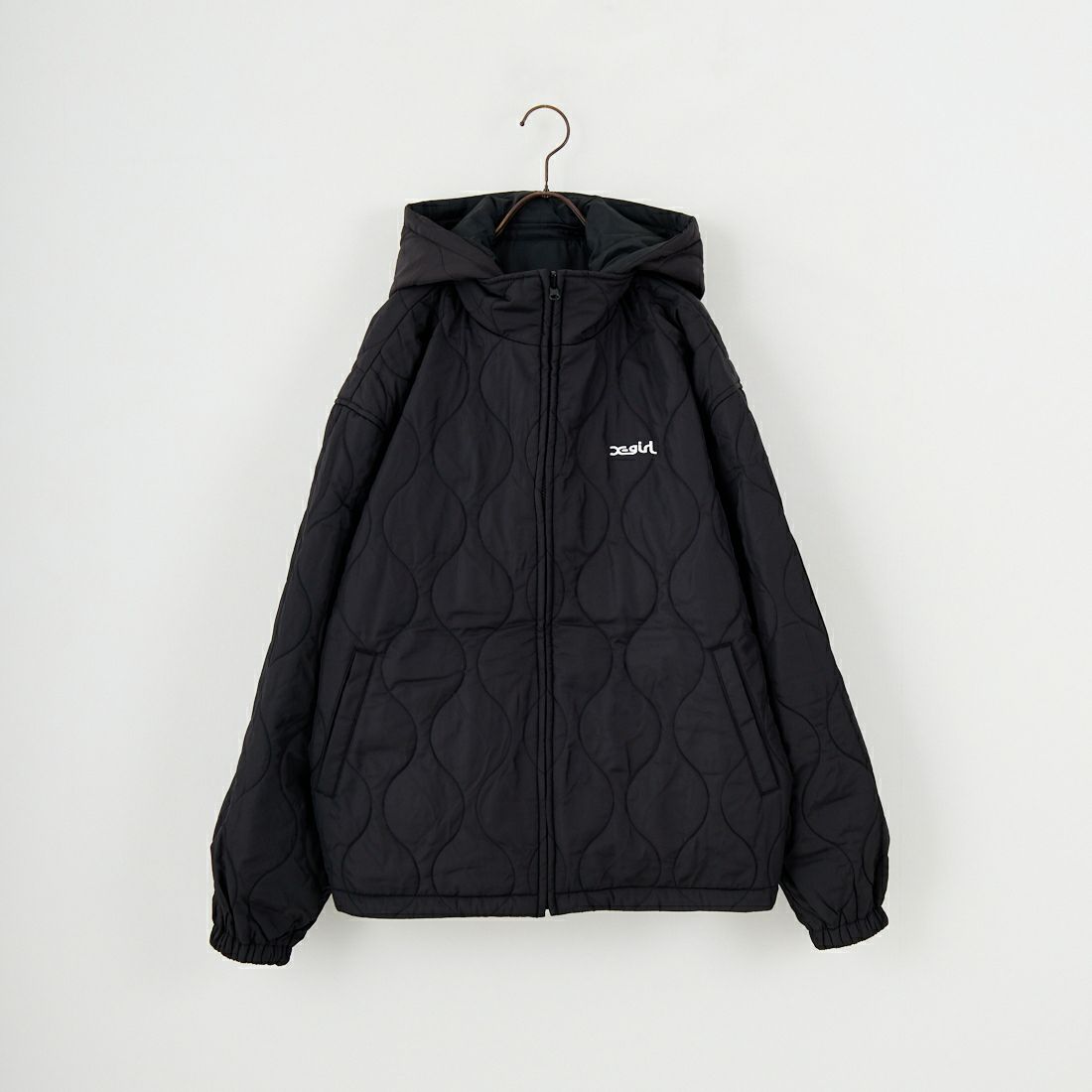 X-girl [エックスガール] フェイスパッチ リバーシブルジャケット [105253021006] BLACK