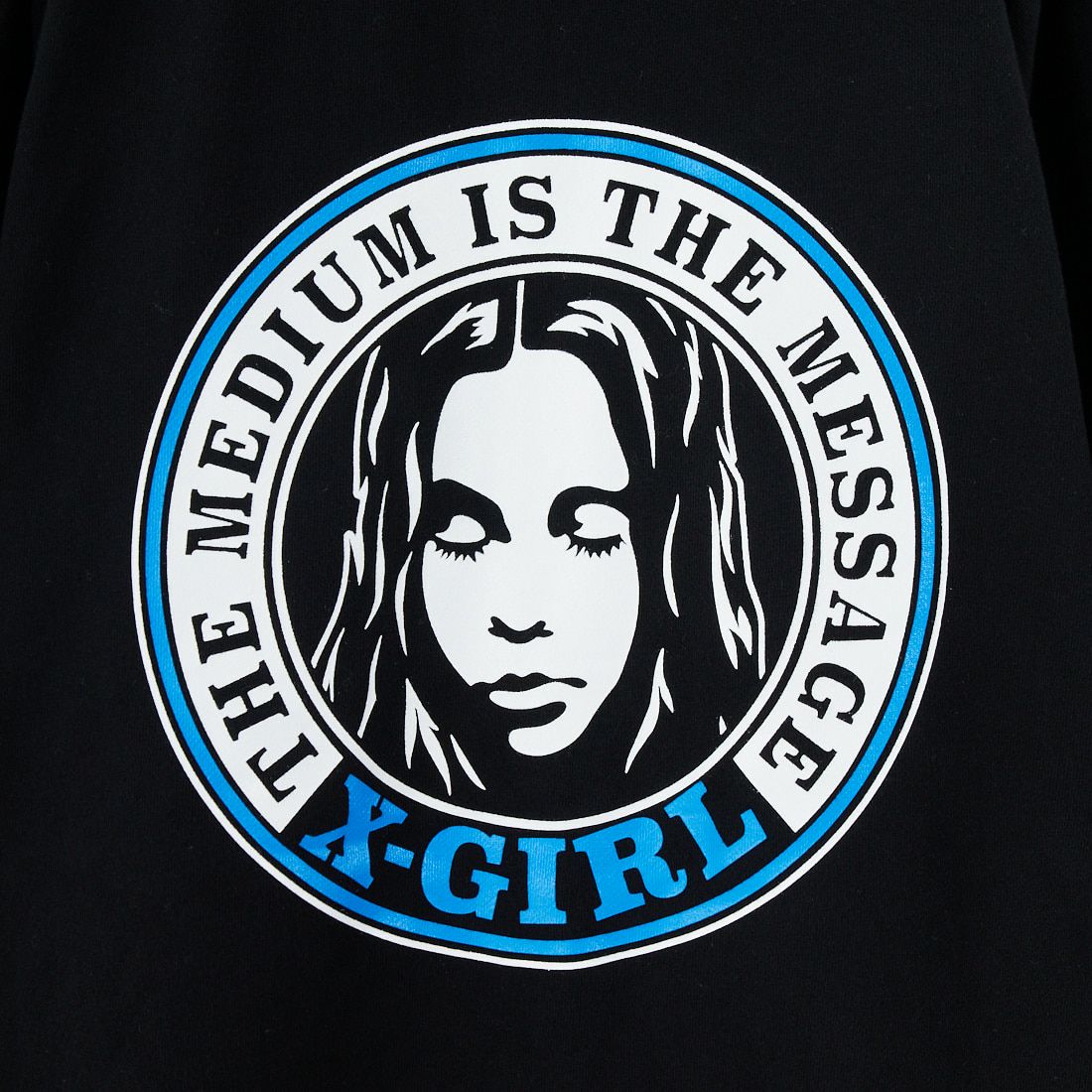 X-girl [エックスガール] サークルロゴ フルジップスウェットフーディ [105253012001] BLACK