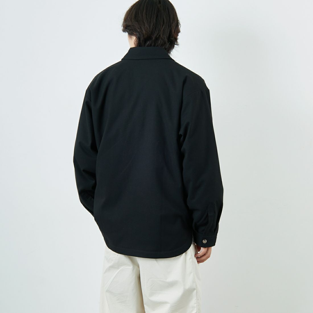 DANTON [ダントン] ウールライク 中綿コーチジャケット [DT-A0716WLX] BLACK &&モデル身長：179cm 着用サイズ：42&&