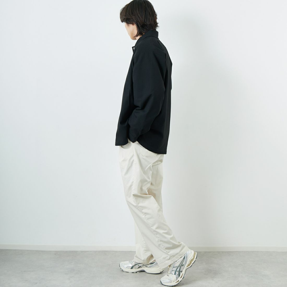 DANTON [ダントン] ウールライク 中綿コーチジャケット [DT-A0716WLX] BLACK &&モデル身長：179cm 着用サイズ：42&&