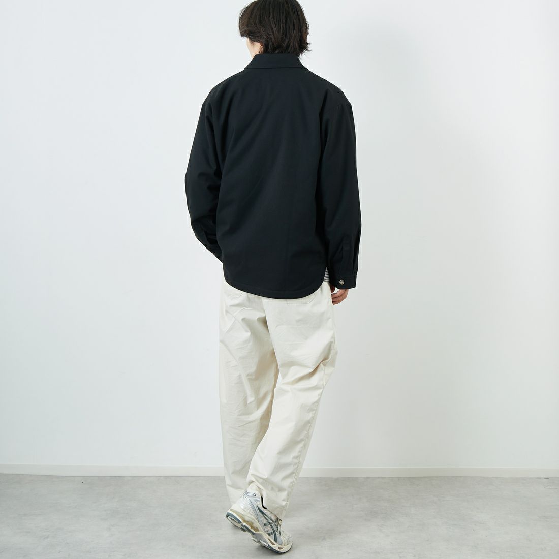 DANTON [ダントン] ウールライク 中綿コーチジャケット [DT-A0716WLX] BLACK &&モデル身長：179cm 着用サイズ：42&&