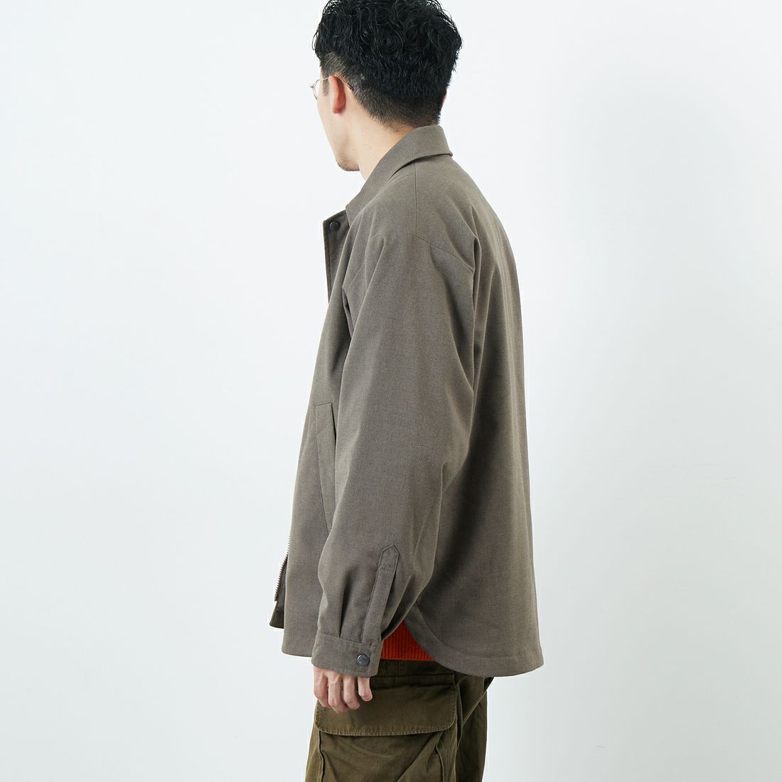 DANTON [ダントン] ウールライク 中綿コーチジャケット [DT-A0716WLX] GREIGE &&モデル身長：168cm 着用サイズ：40&&