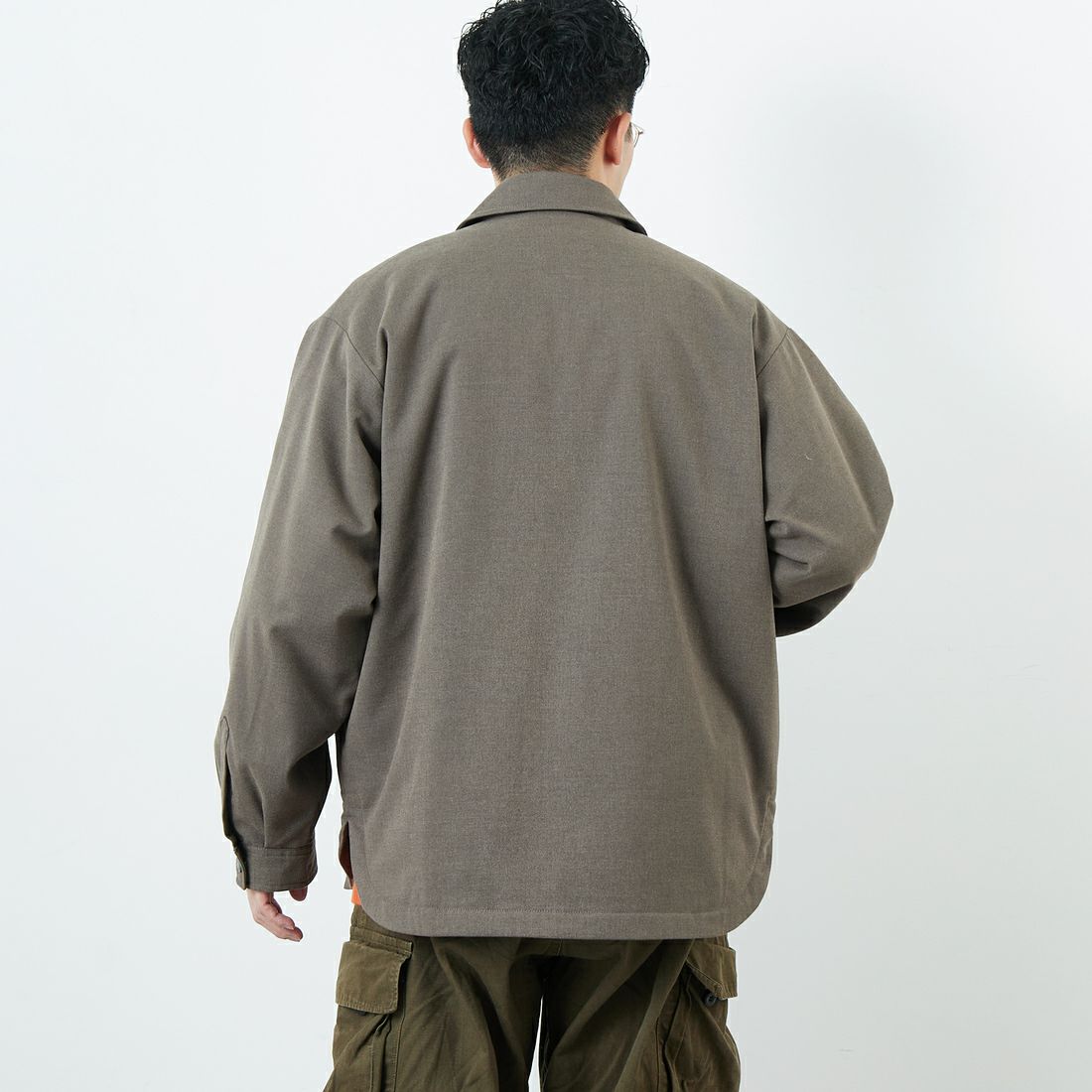 DANTON [ダントン] ウールライク 中綿コーチジャケット [DT-A0716WLX] GREIGE &&モデル身長：168cm 着用サイズ：40&&