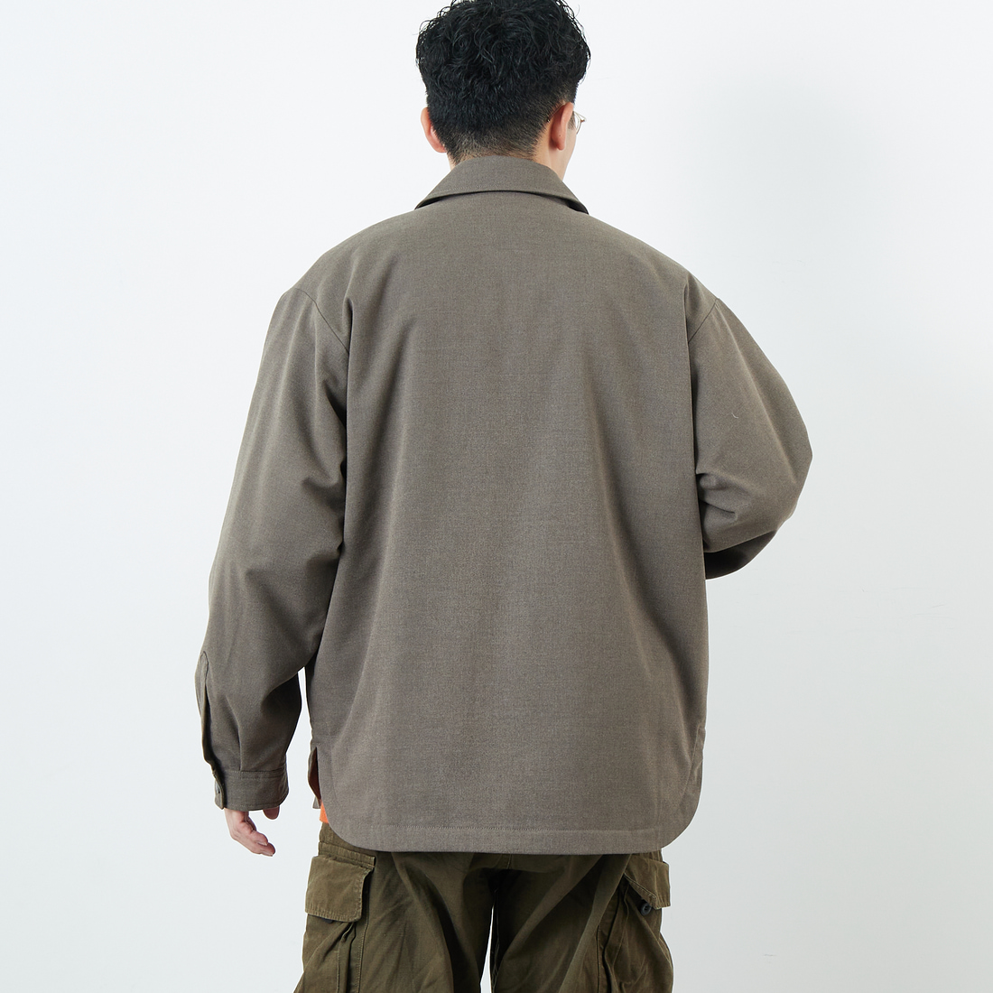 DANTON [ダントン] ウールライク 中綿コーチジャケット [DT-A0716WLX] GREIGE &&モデル身長：168cm 着用サイズ：40&&