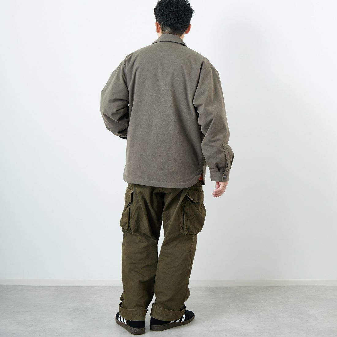 DANTON [ダントン] ウールライク 中綿コーチジャケット [DT-A0716WLX] GREIGE &&モデル身長：168cm 着用サイズ：40&&