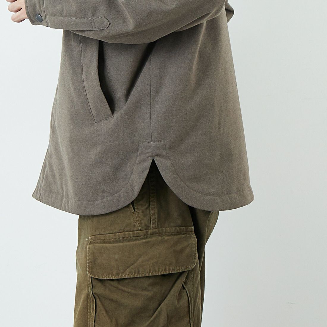 DANTON [ダントン] ウールライク 中綿コーチジャケット [DT-A0716WLX] GREIGE &&モデル身長：168cm 着用サイズ：40&&