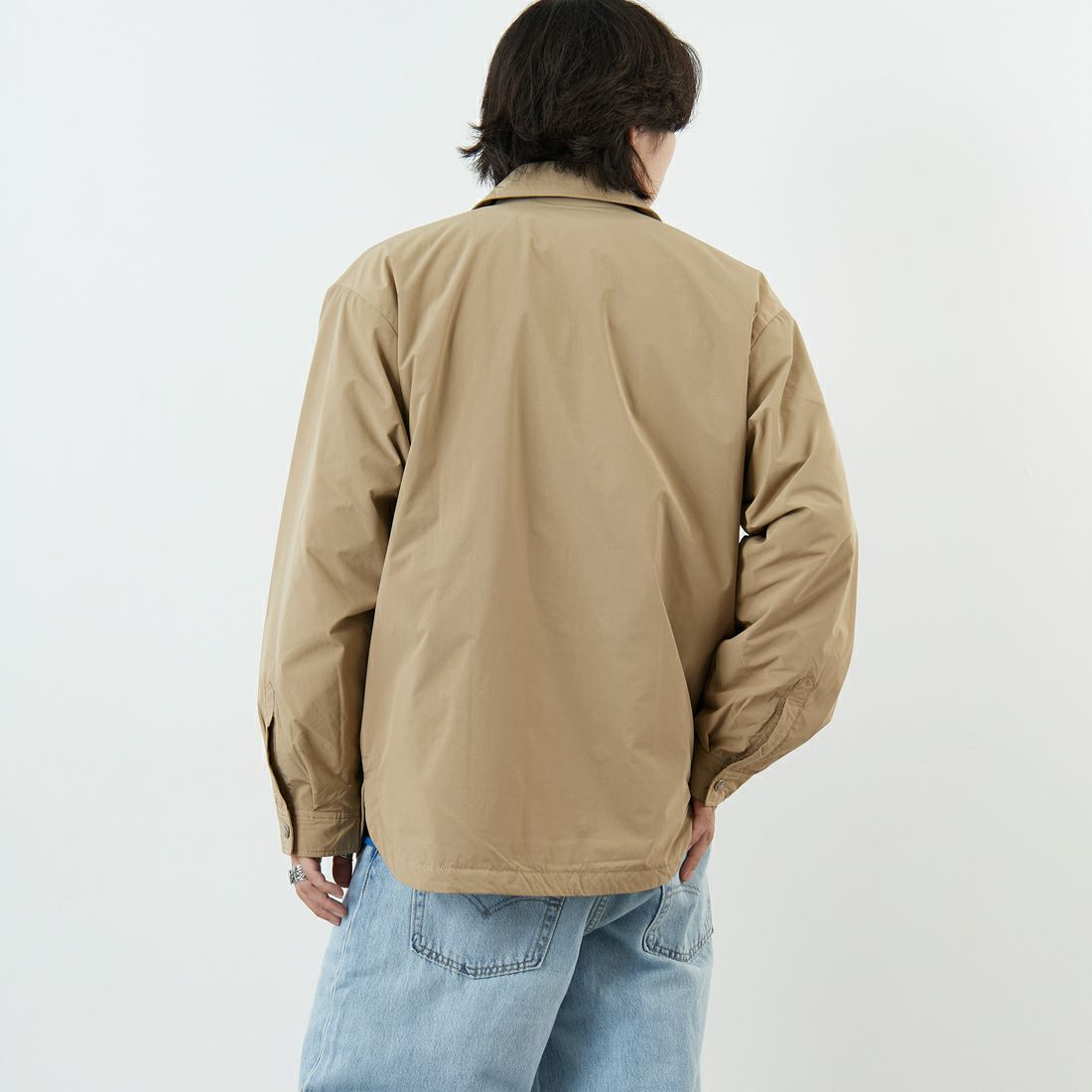 DANTON [ダントン] ピーチタフタ 中綿コーチジャケット [DT-A0716PNT] BEIGE &&モデル身長：179cm 着用サイズ：42&&