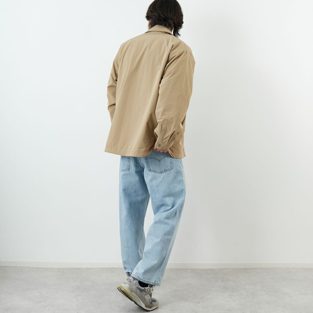 DANTON [ダントン] ピーチタフタ 中綿コーチジャケット [DT-A0716PNT] BEIGE &&モデル身長：179cm 着用サイズ：42&&