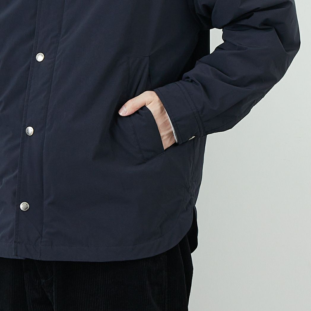 DANTON [ダントン] ピーチタフタ 中綿コーチジャケット [DT-A0716PNT] NAVY &&モデル身長：168cm 着用サイズ：38&&