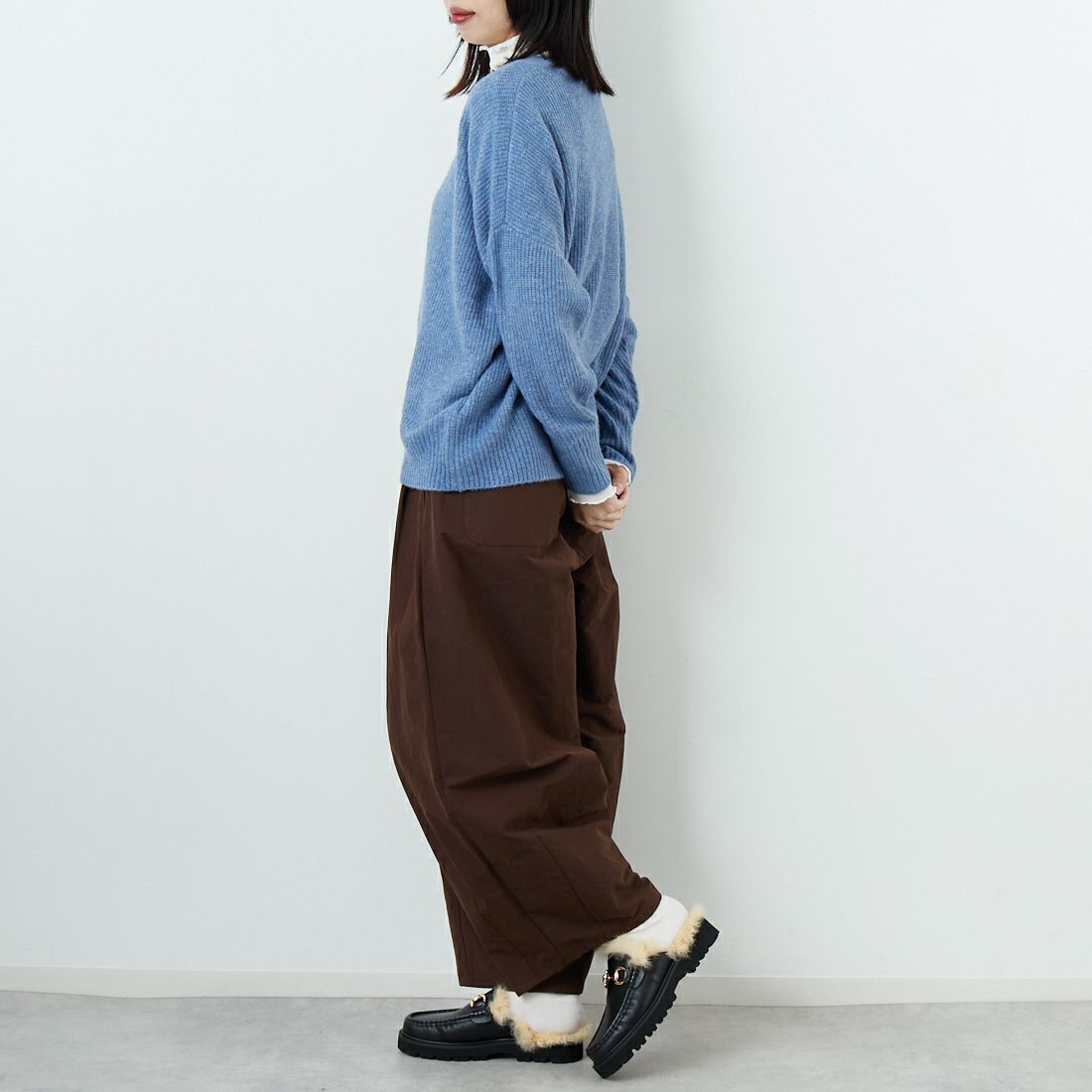 Jeans Factory Clothes [ジーンズファクトリークローズ] Vネックプルオーバー [998-18900] 85 ﾌﾞﾙｰ &&モデル身長：162cm 着用サイズ：F&&