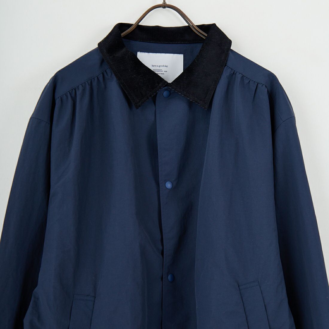 have a good day [ハブアグッドデイ] コーデュロイ襟 ナイロンコーチジャケット [HGD-340] NAVY