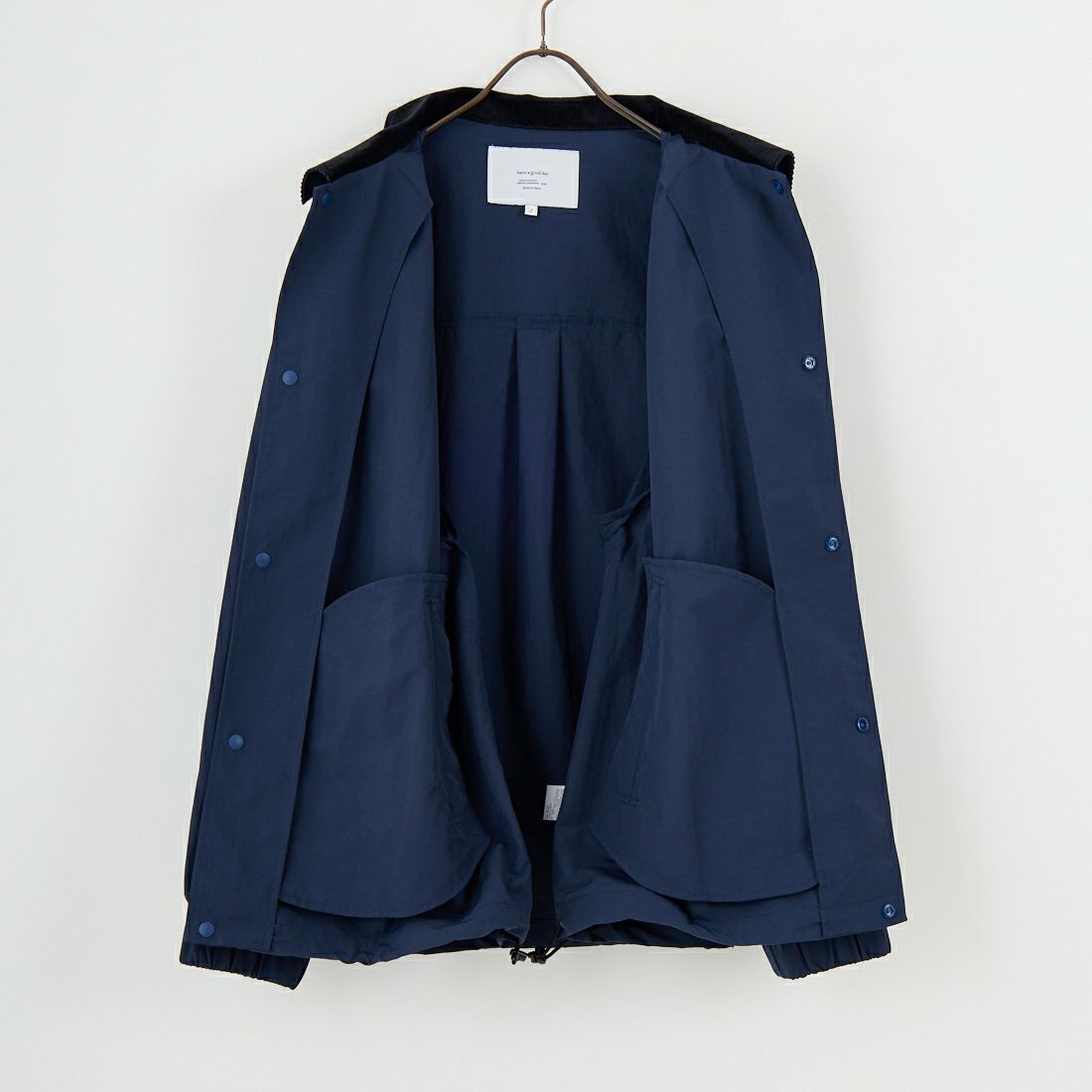 have a good day [ハブアグッドデイ] コーデュロイ襟 ナイロンコーチジャケット [HGD-340] NAVY