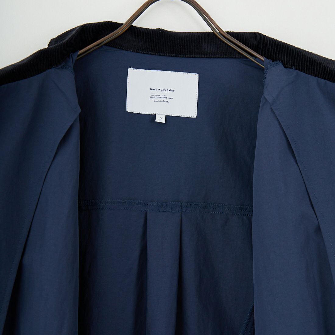have a good day [ハブアグッドデイ] コーデュロイ襟 ナイロンコーチジャケット [HGD-340] NAVY