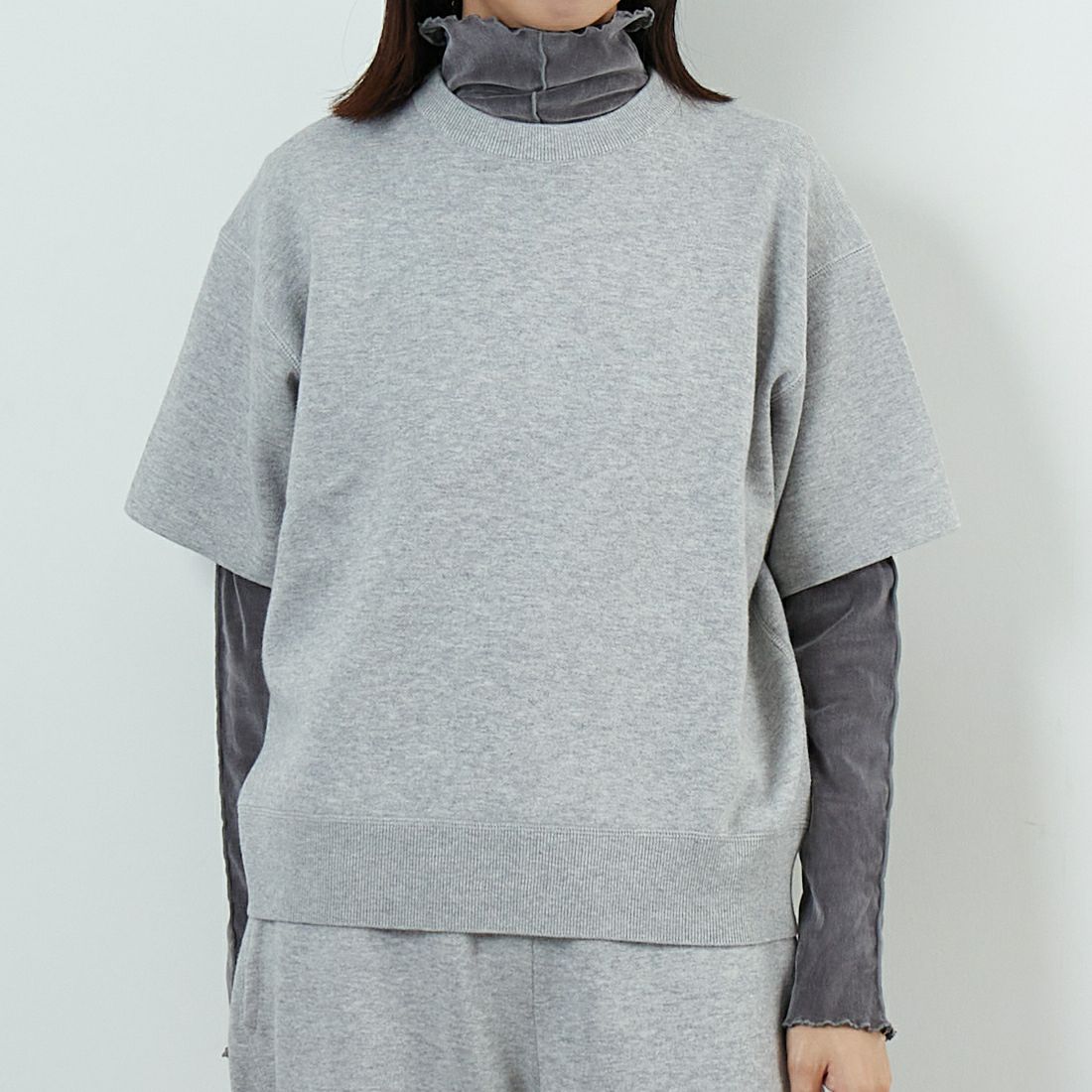 RYE TENDER [ライテンダー] ピアモントTシャツ [110422500] HEATHER GR &&モデル身長：162cm 着用サイズ：0&&