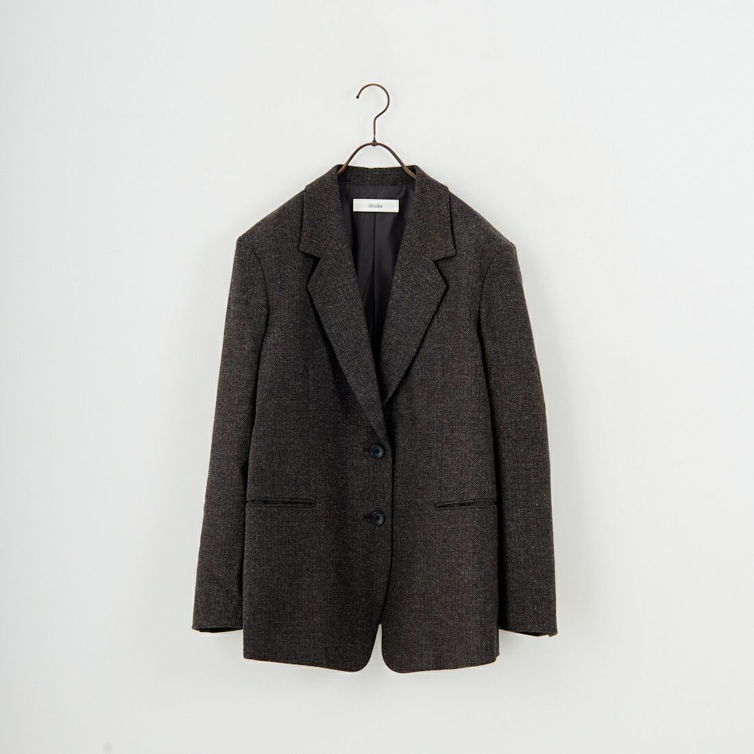 anuans ヘリンボーンジャケット BLK anuans アニュアンス ヘリンボーン
