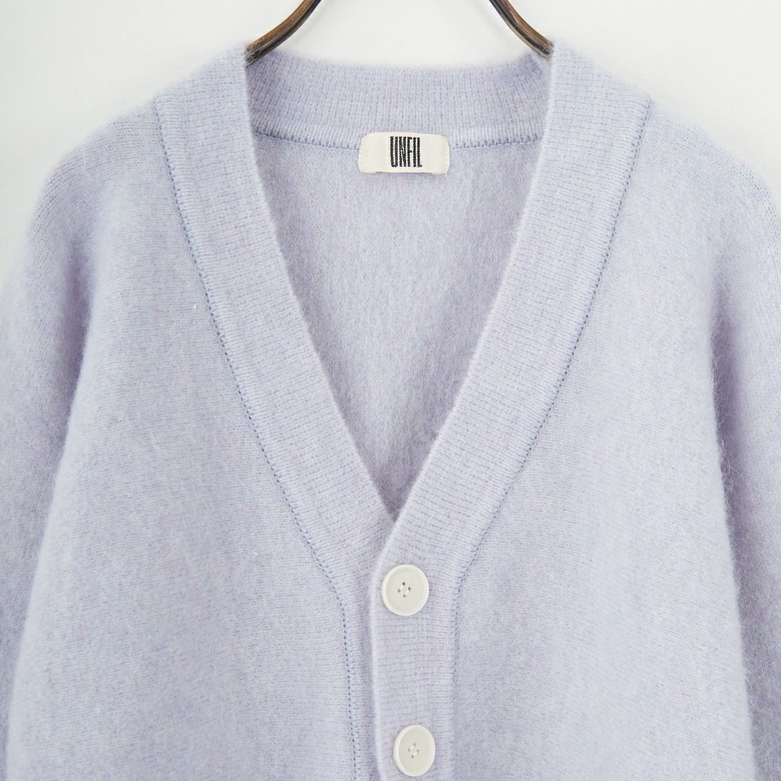 UNFIL [アンフィル] ストレッチ スーパーキッドモヘア カーディガン [WVFL-UW113] ICE BLUE