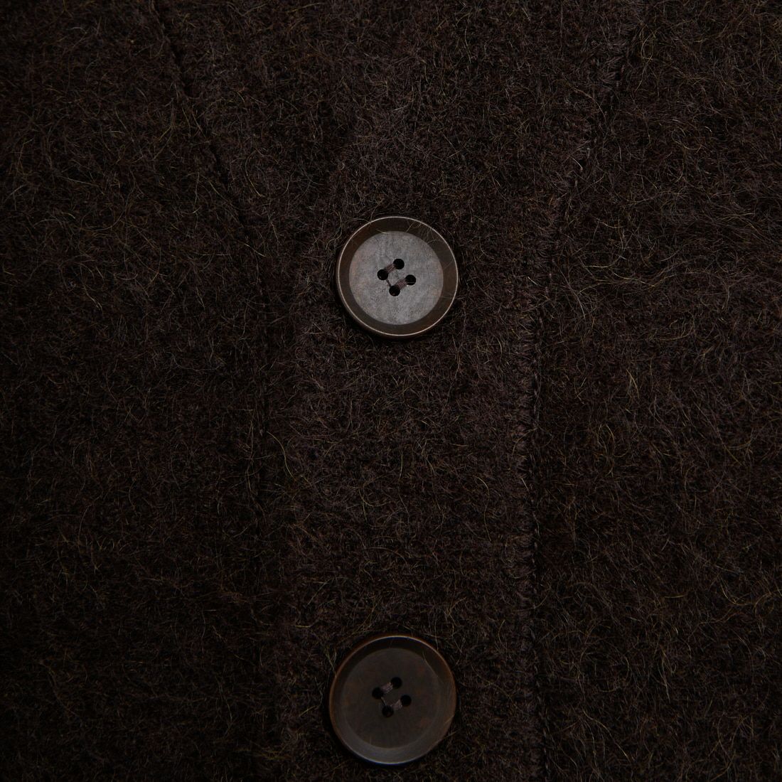 UNFIL [アンフィル] ストレッチ スーパーキッドモヘア カーディガン [WVFL-UW113] D.BROWN