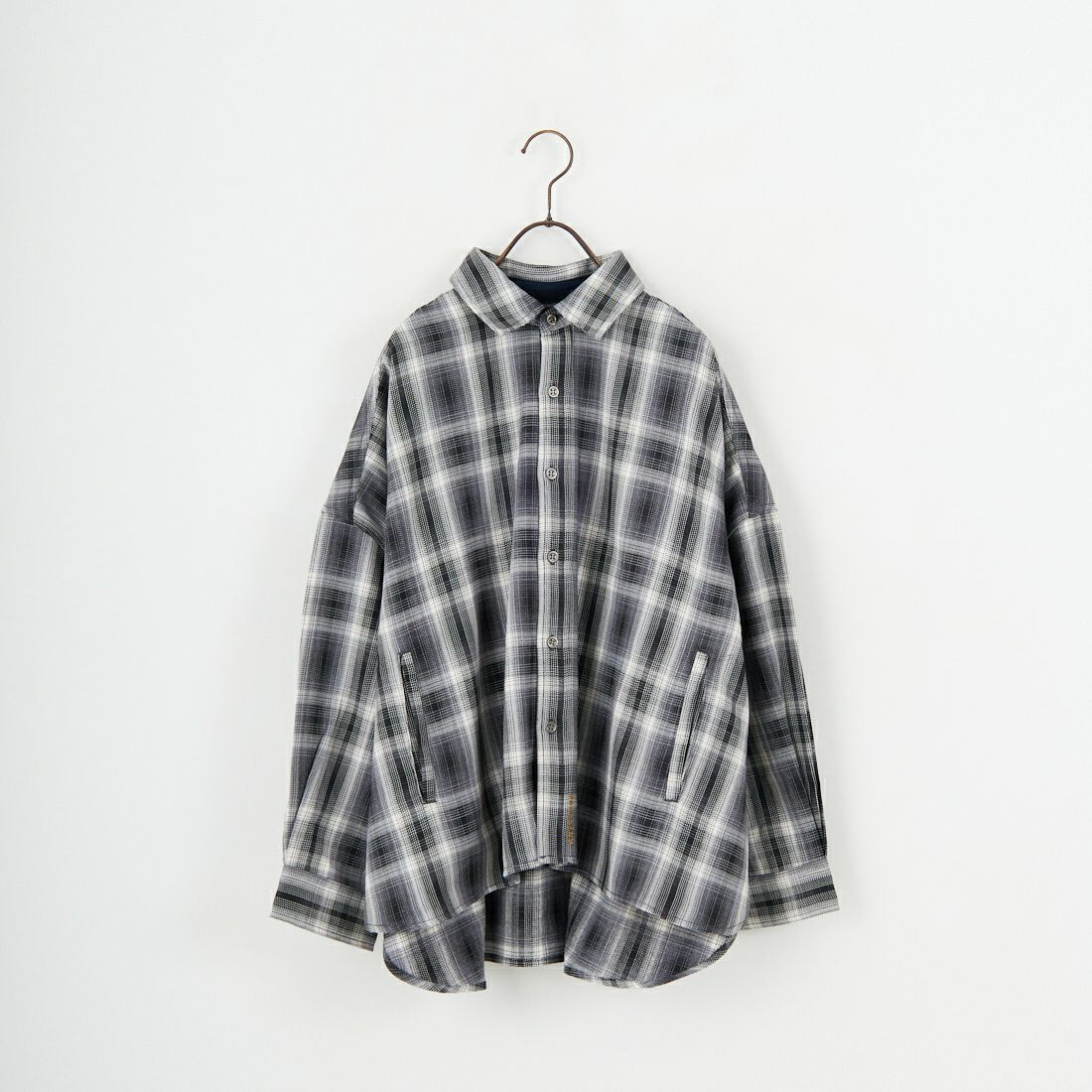ANTGAUGE [アントゲージ] ドロップショルダー チェックシャツ [GB327] 24 ﾌﾞﾗｯｸ
