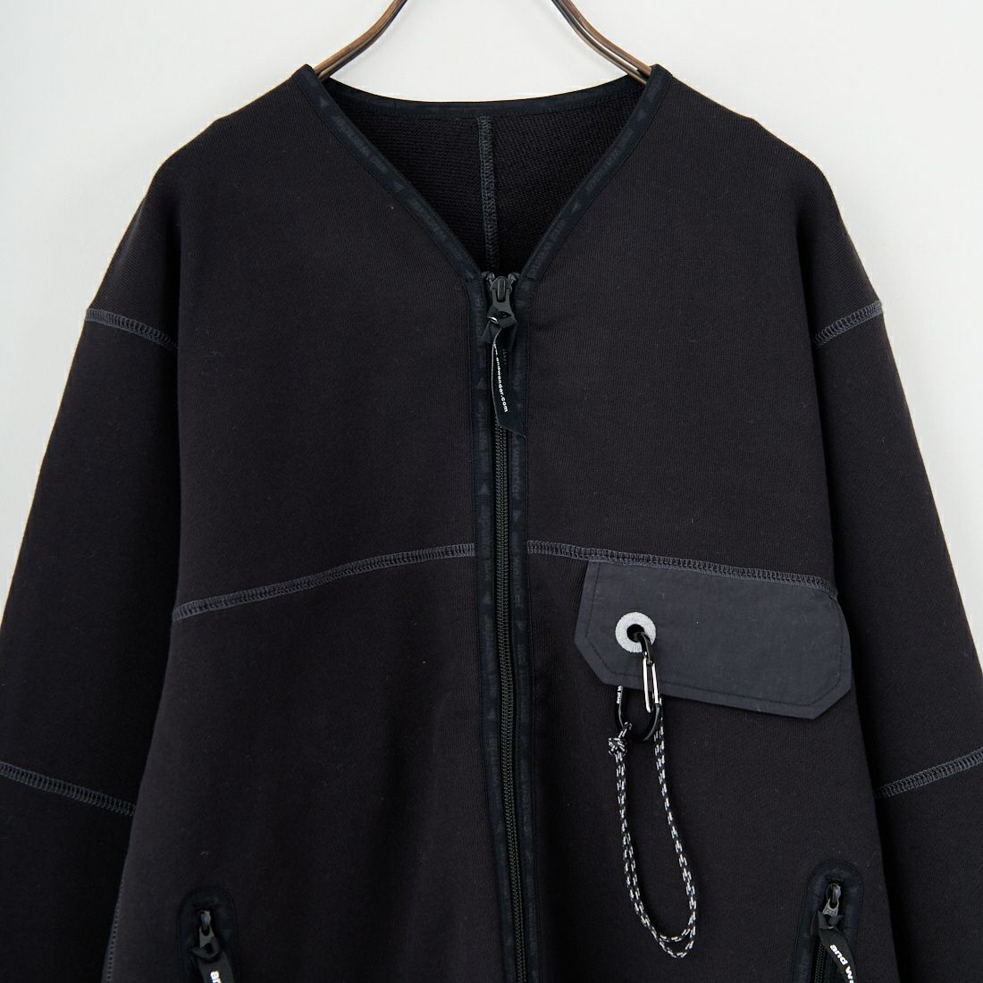 and wander [アンドワンダー] スウェットカーディガン [5745284081] BLACK