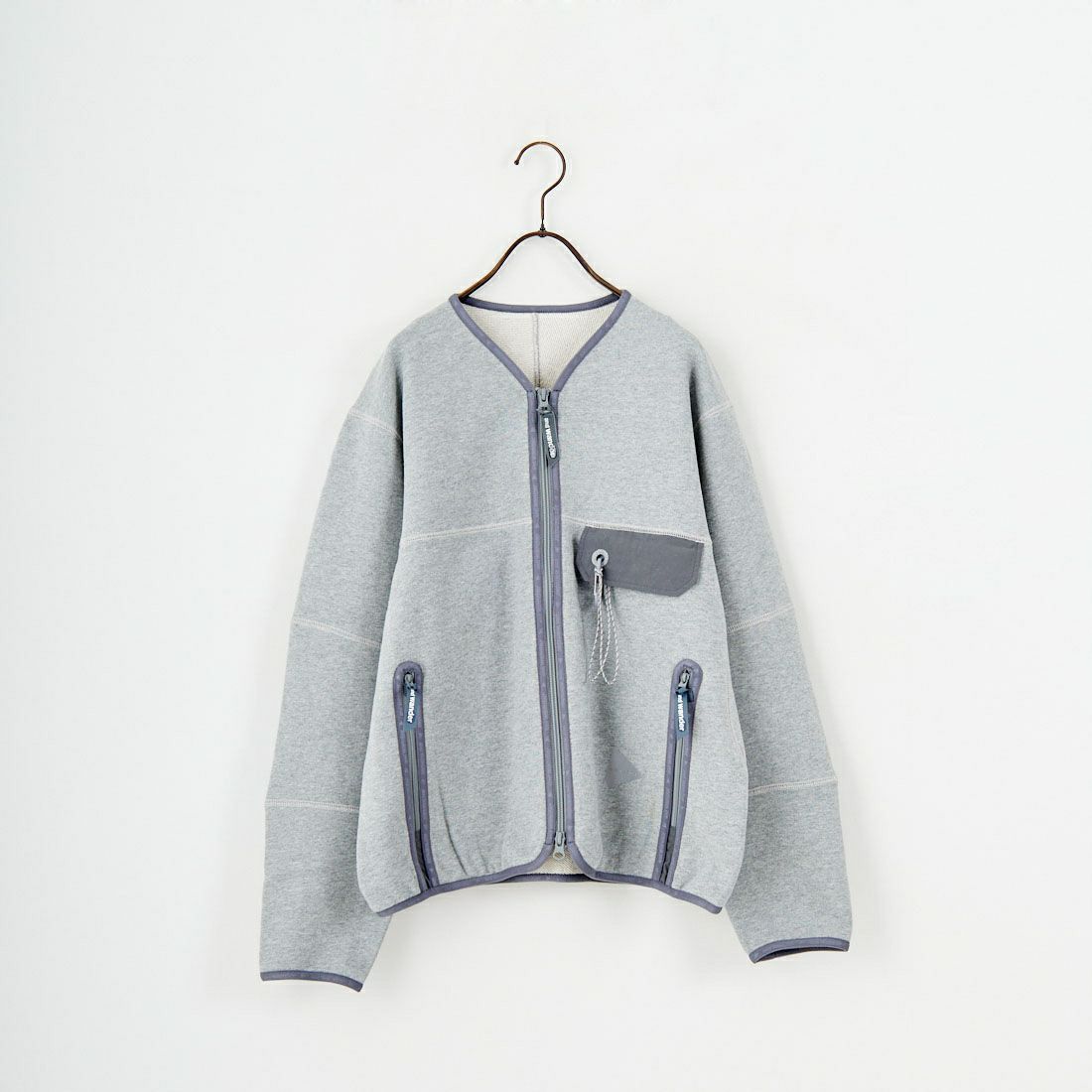 and wander [アンドワンダー] スウェットカーディガン [5745284081] GRAY