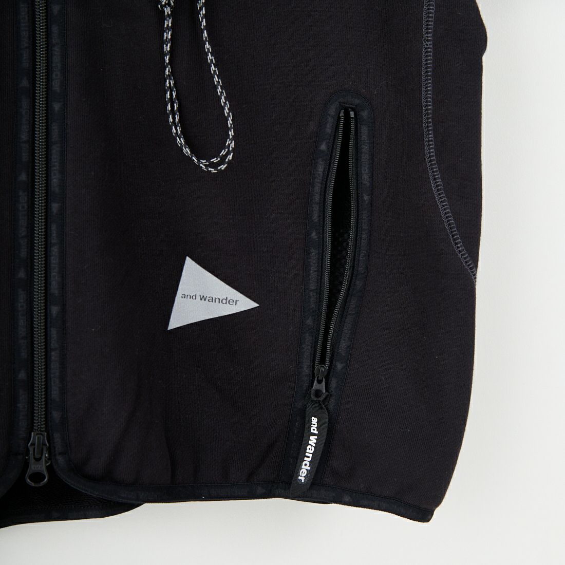 and wander [アンドワンダー] スウェットカーディガン [5745284081] BLACK