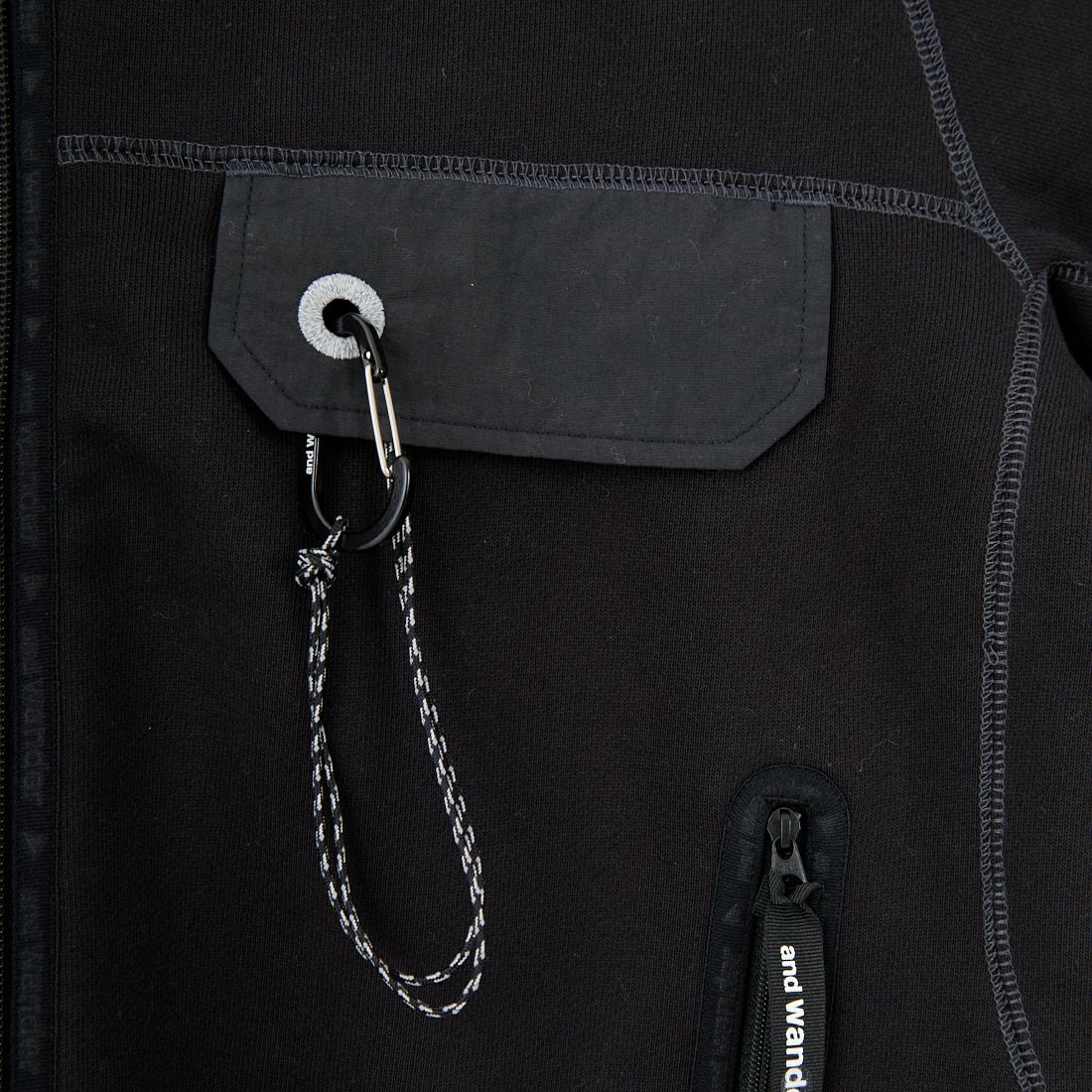 and wander [アンドワンダー] スウェットカーディガン [5745284081] BLACK