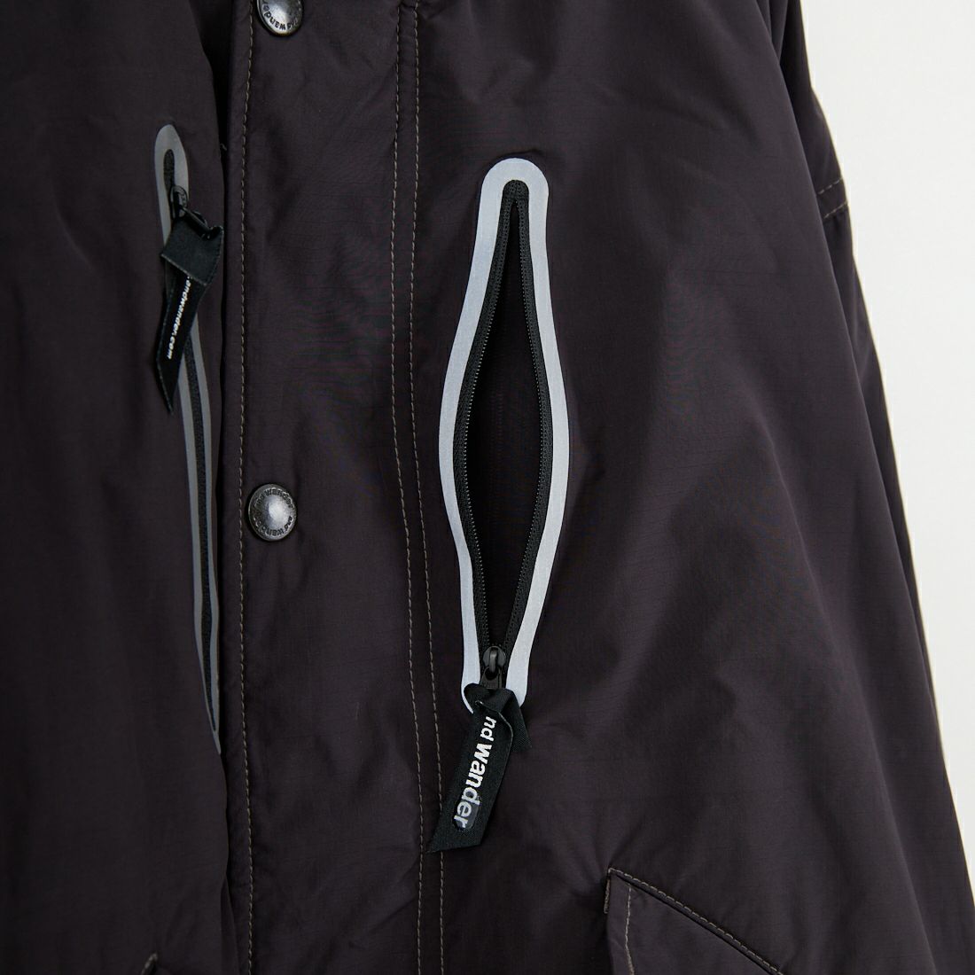 and wander [アンドワンダー] フィッシュテールコート OCTA [5745281051] BLACK