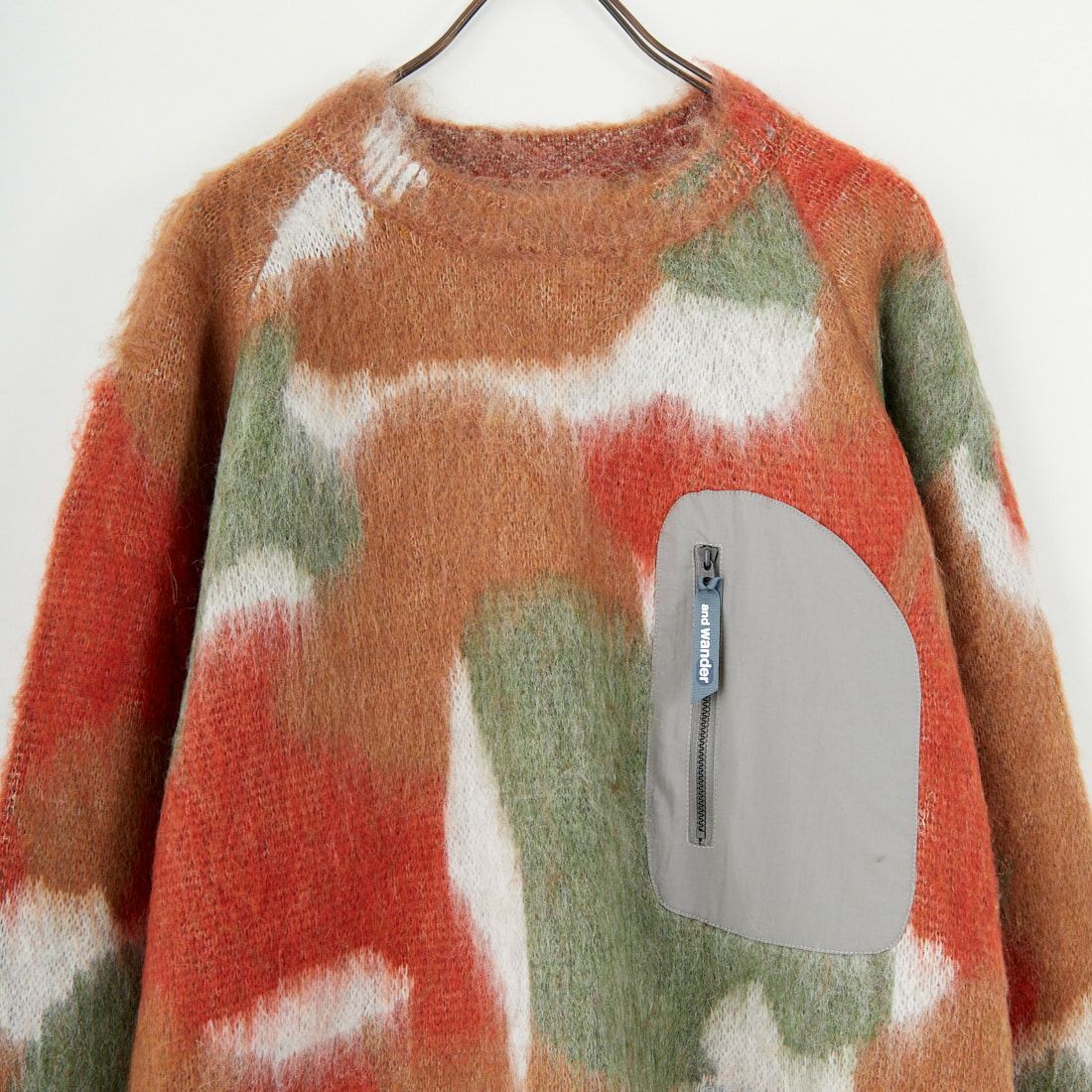 and wander [アンドワンダー] ミックスカラー シャギーニットセーター [5745284064] BROWN MIX