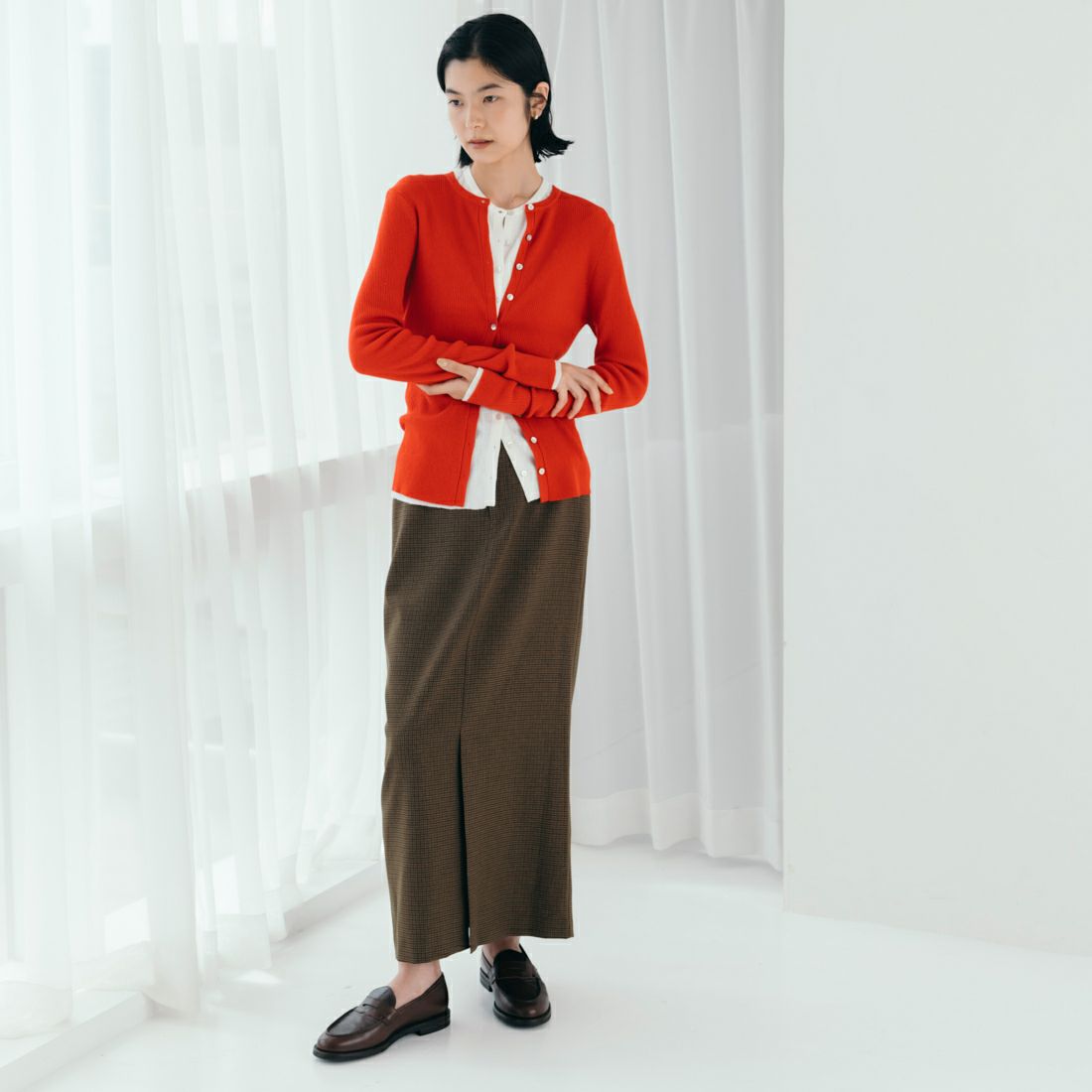 USINE [ユジーヌ] イージーケアウールライクタイトスカート [21256061] 039 BRﾁｪｯｸ