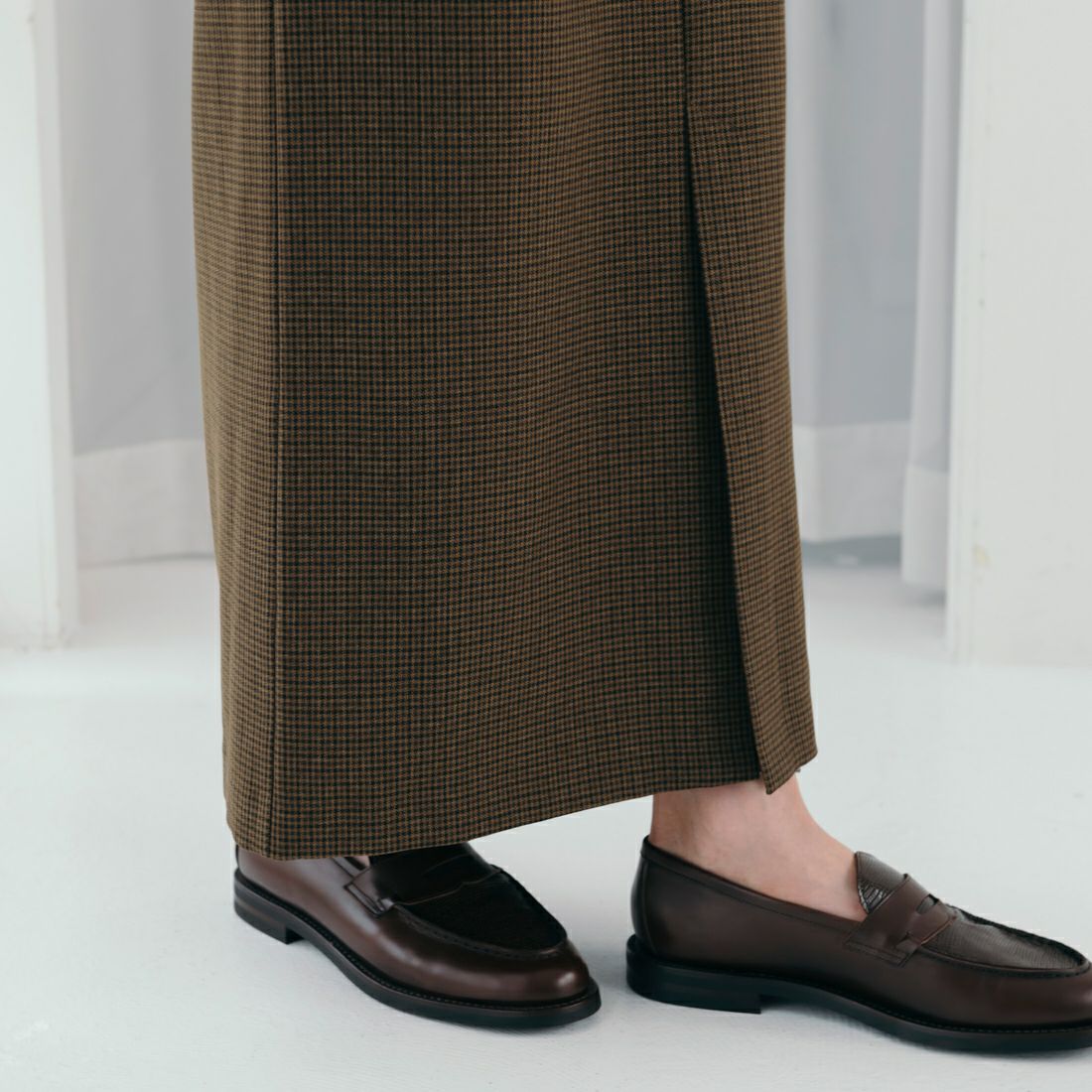 USINE [ユジーヌ] イージーケアウールライクタイトスカート [21256061] 039 BRﾁｪｯｸ