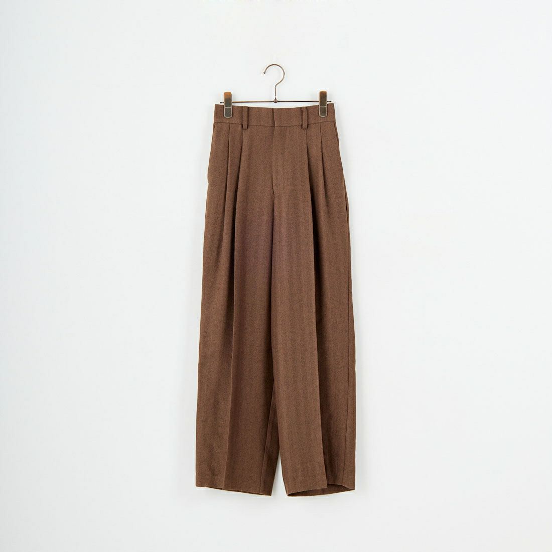 USINE [ユジーヌ] イージーケアウールライク 2タックワイドパンツ [21256060] 037 ﾌﾞﾗｳﾝ