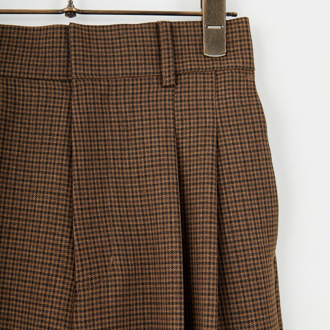 USINE [ユジーヌ] イージーケアウールライク 2タックワイドパンツ [21256060] 039 BRﾁｪｯｸ