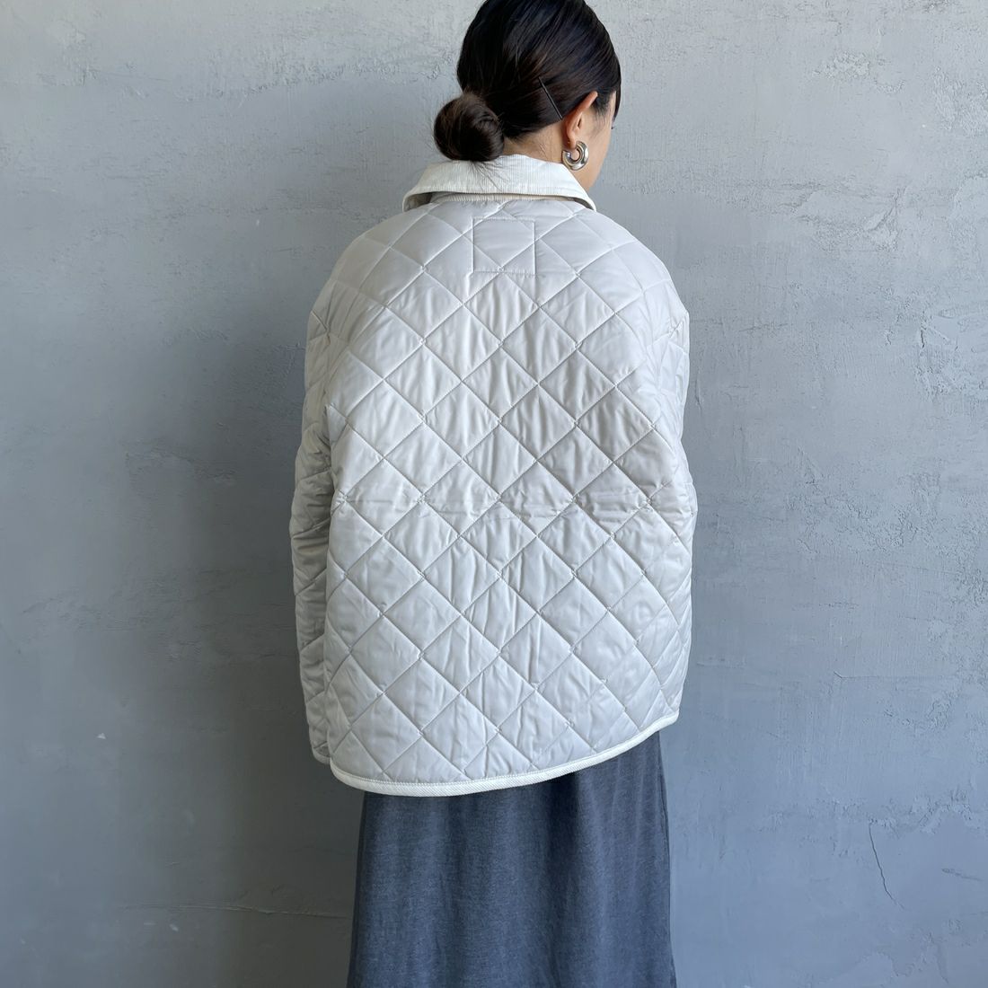 LAVENHAM [ラベンハム] テイナム ウィメンズ キルティングジャケット [LV10141] P86 MOONBE &&モデル身長：150cm 着用サイズ：10&&