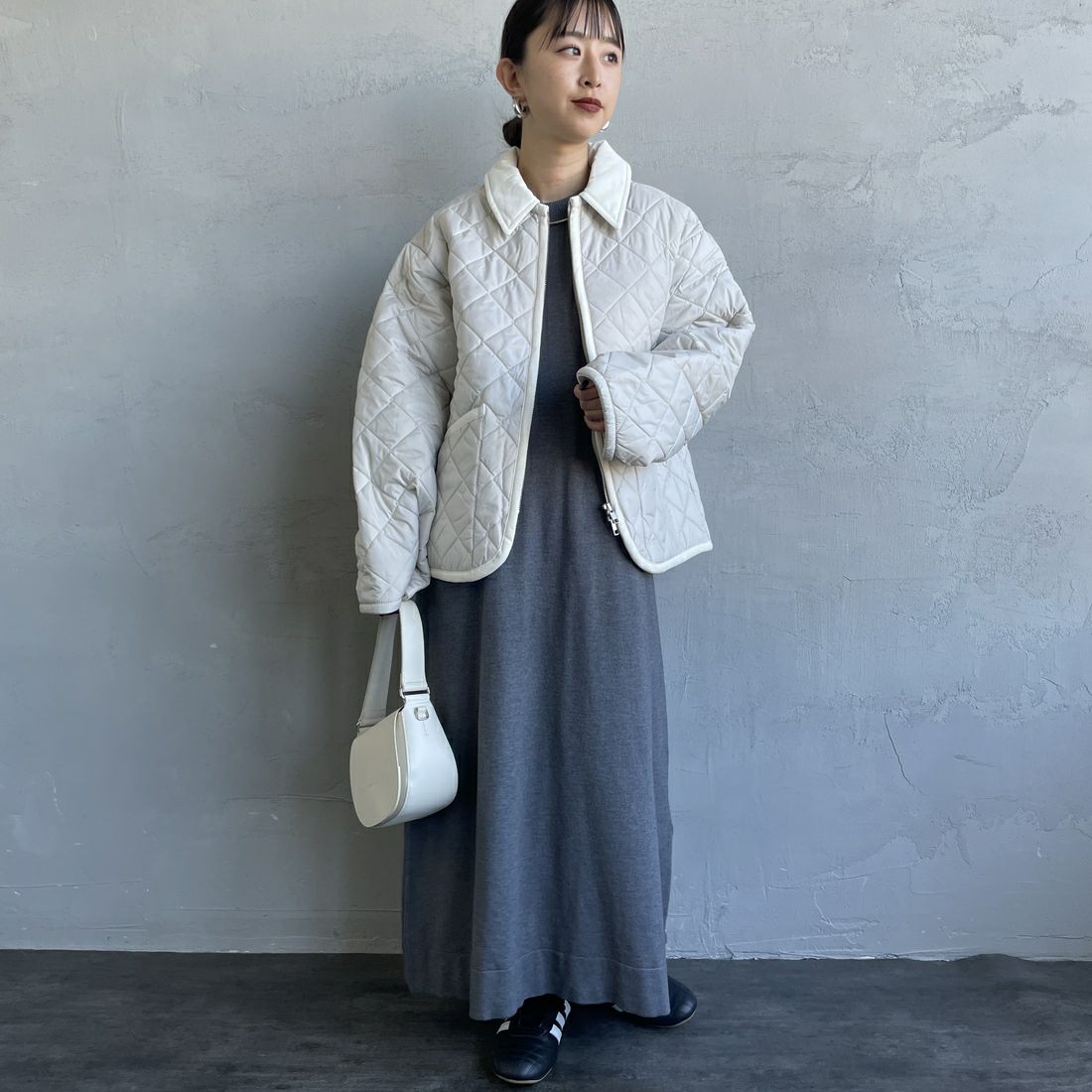 LAVENHAM [ラベンハム] テイナム ウィメンズ キルティングジャケット [LV10141] P86 MOONBE &&モデル身長：150cm 着用サイズ：10&&