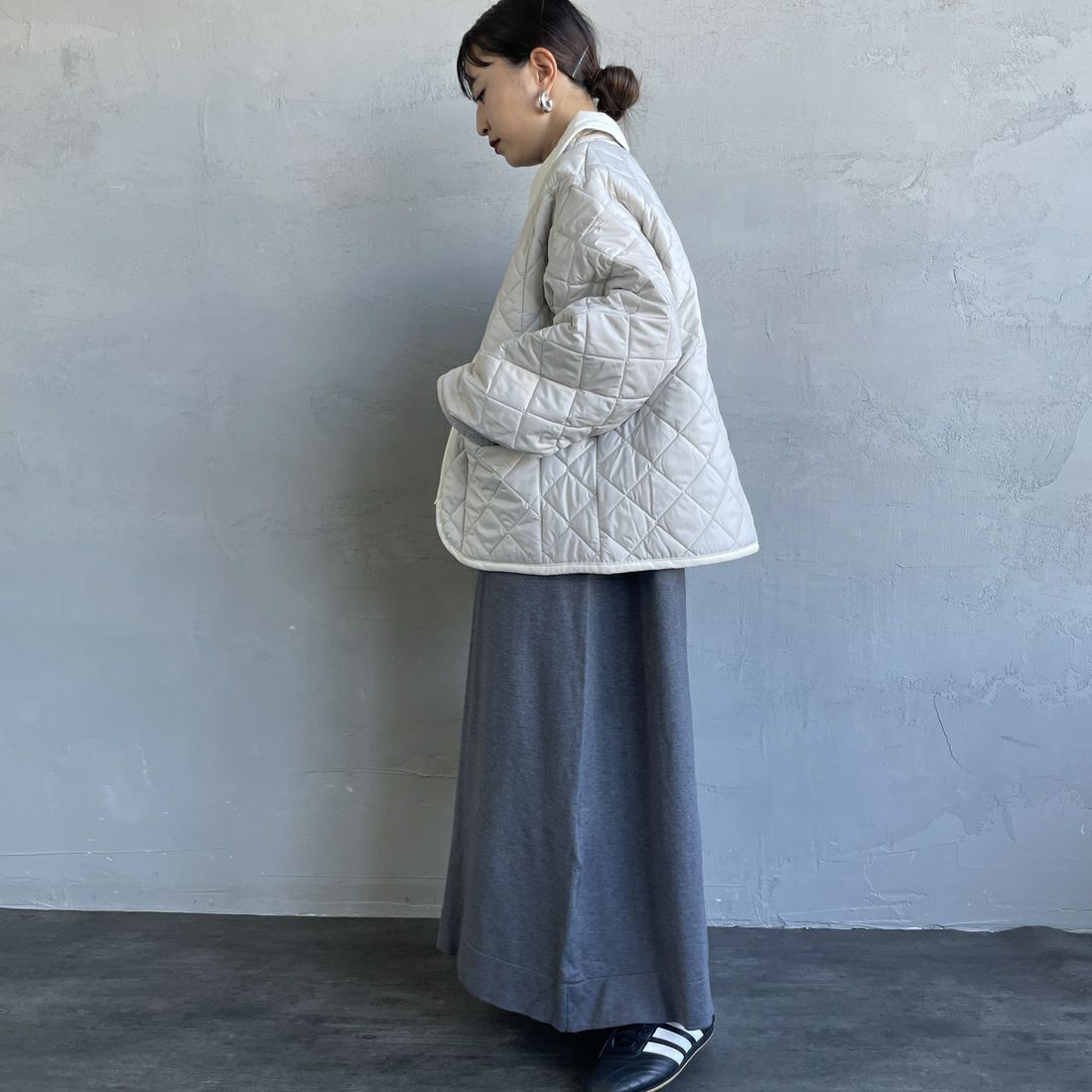 LAVENHAM [ラベンハム] テイナム ウィメンズ キルティングジャケット [LV10141] P86 MOONBE &&モデル身長：150cm 着用サイズ：10&&