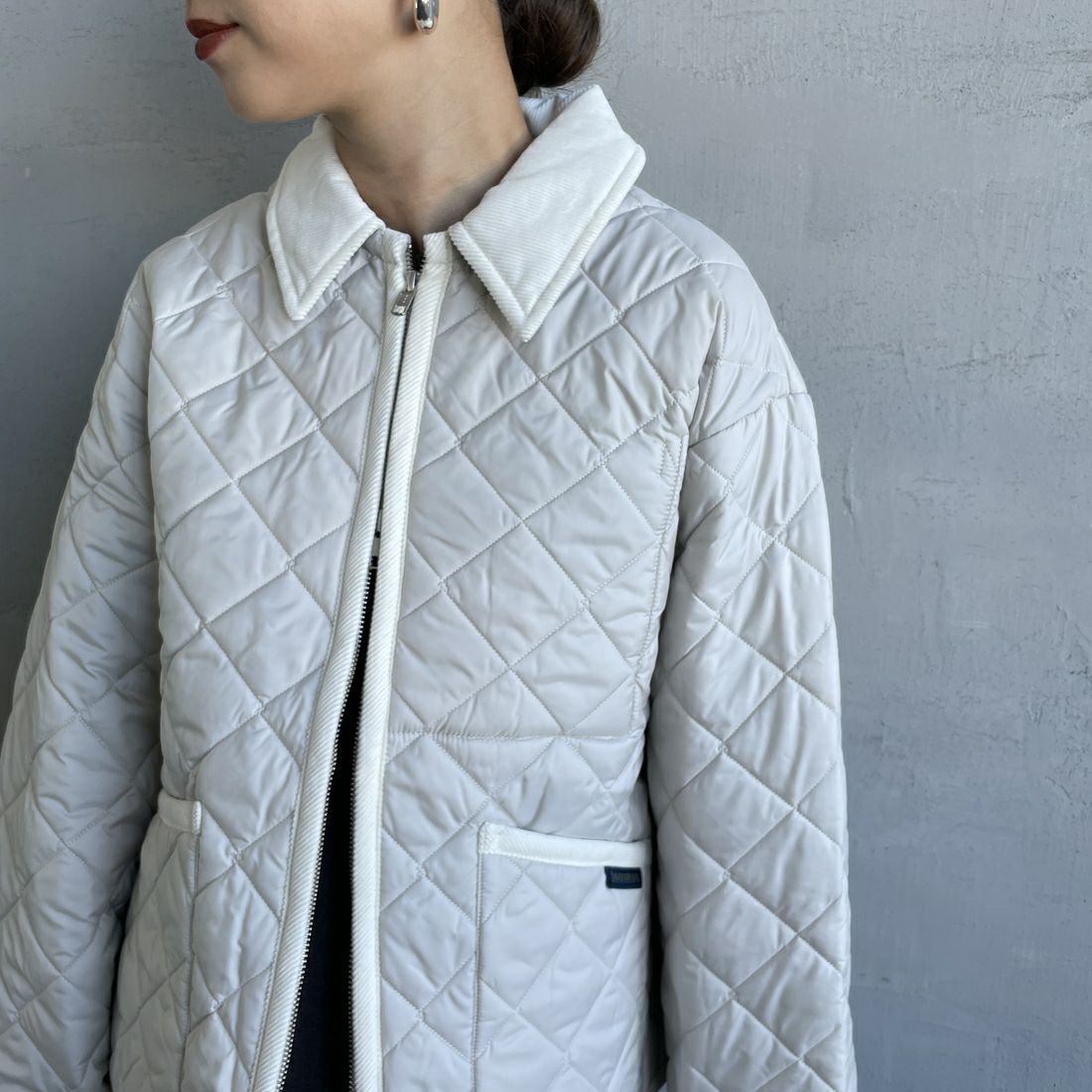 LAVENHAM [ラベンハム] テイナム ウィメンズ キルティングジャケット [LV10141] P86 MOONBE &&モデル身長：150cm 着用サイズ：10&&