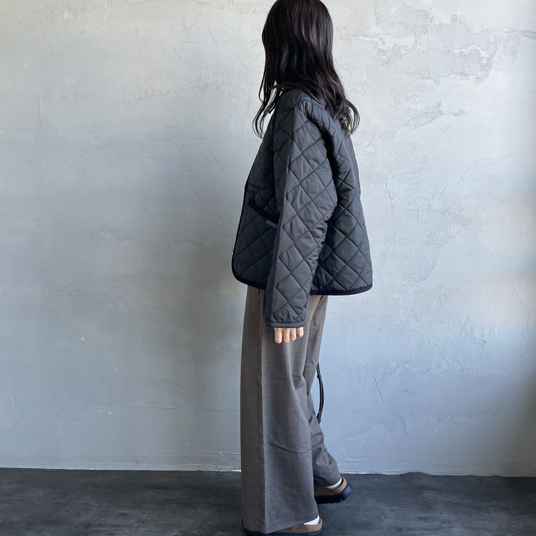 LAVENHAM [ラベンハム] テイナム ウィメンズ キルティングジャケット [LV10141] F44 SABLE &&モデル身長：160cm 着用サイズ：10&&