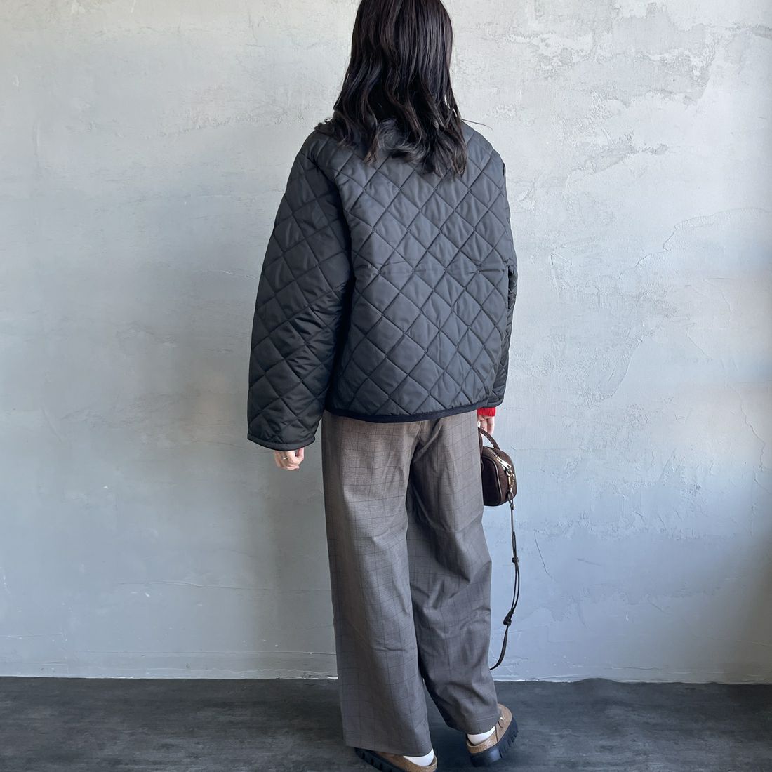 LAVENHAM [ラベンハム] テイナム ウィメンズ キルティングジャケット [LV10141] F44 SABLE &&モデル身長：160cm 着用サイズ：10&&