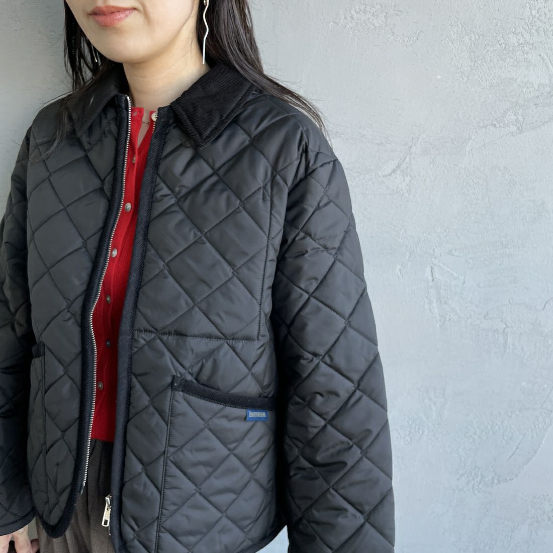 LAVENHAM [ラベンハム] テイナム ウィメンズ キルティングジャケット [LV10141] F44 SABLE &&モデル身長：160cm 着用サイズ：10&&