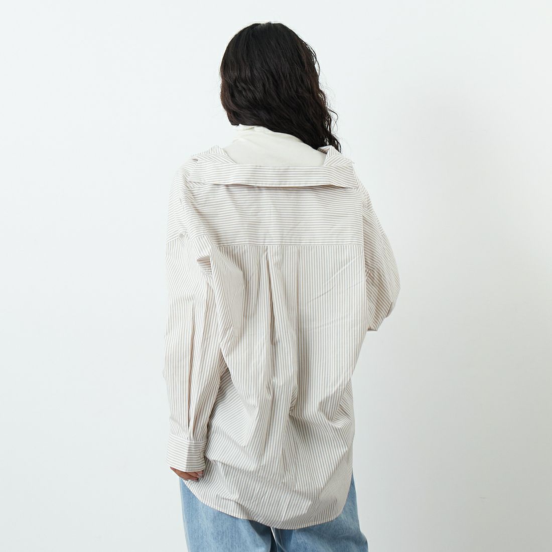 Jeans Factory Clothes [ジーンズファクトリークローズ] TCフライスボトルネックTシャツ [131824] 01 ｵﾌﾎﾜｲﾄ &&モデル身長：162cm 着用サイズ：F&&