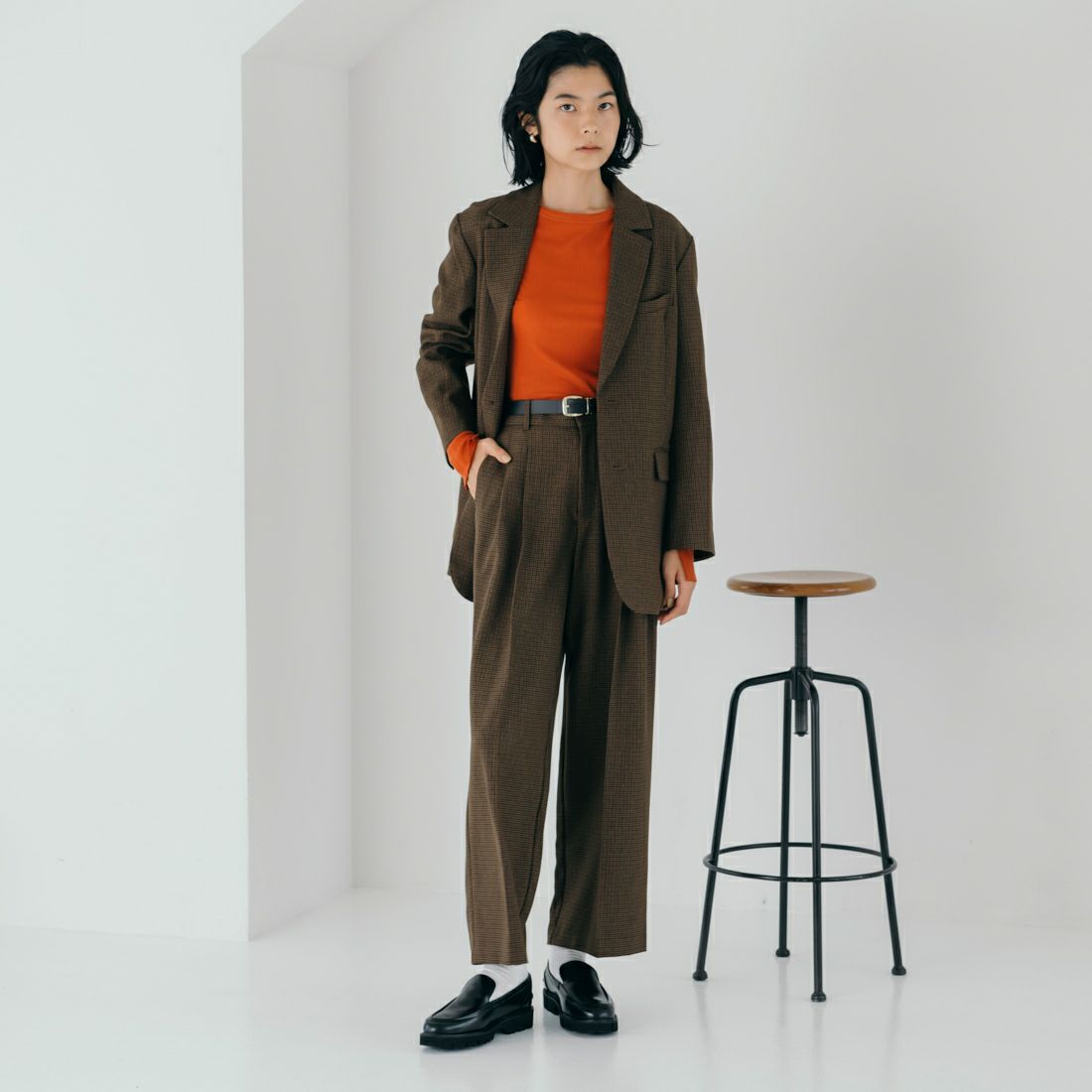 USINE [ユジーヌ] イージーケアウールライクジャケット [21256062] 039 BRﾁｪｯｸ